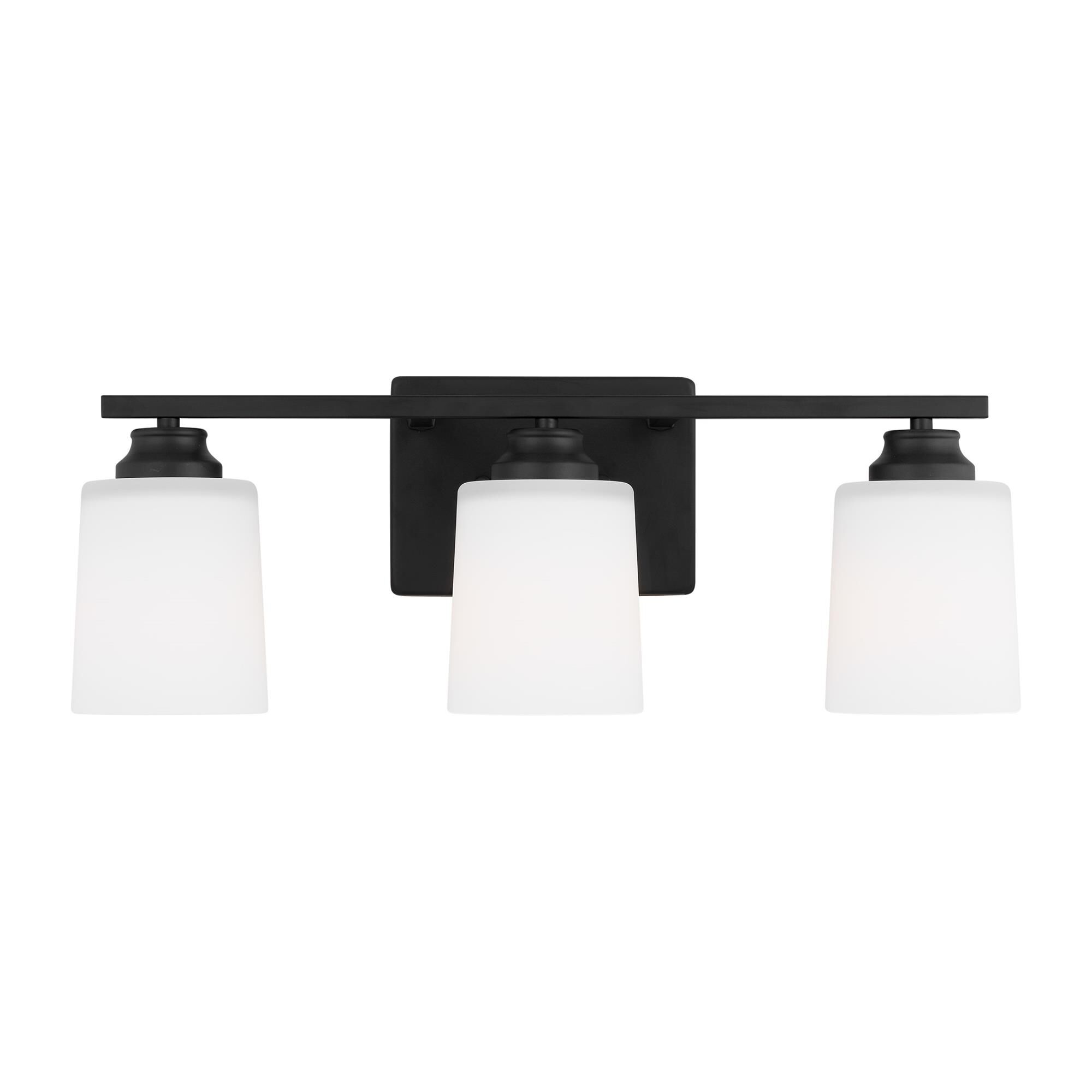 Shown in Midnight Black finish and Etched / White Inside Glass s shade