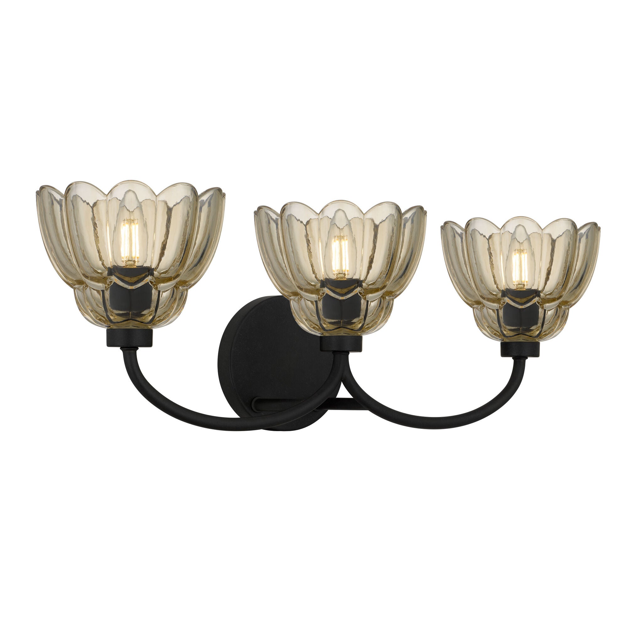Shown in Mottled Cocoa finish and Amber Glass shade