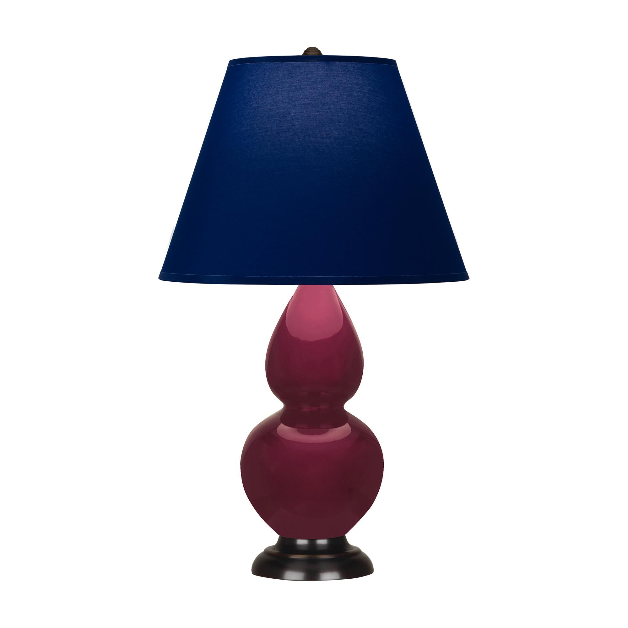 Shown in Sugar Plum finish and Navy with Gray Lining shade and Deep Patina Bronze accent