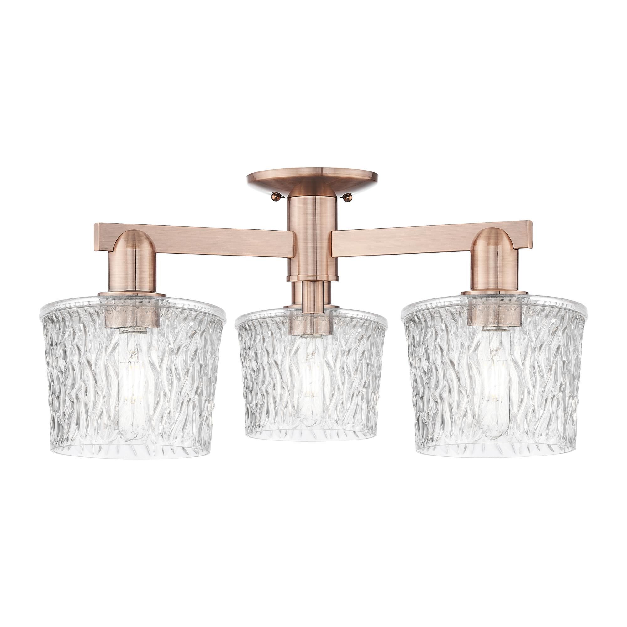 Shown in Antique Copper finish and Clear glass