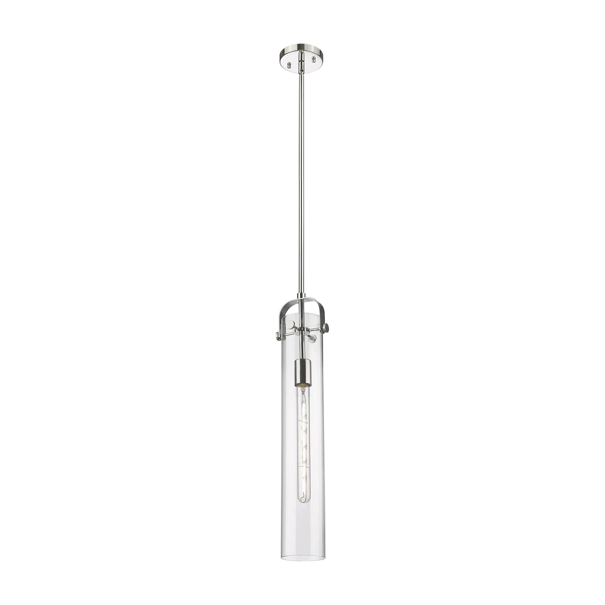 Shown in Polished Nickel finish and Clear glass and 1 Light accent