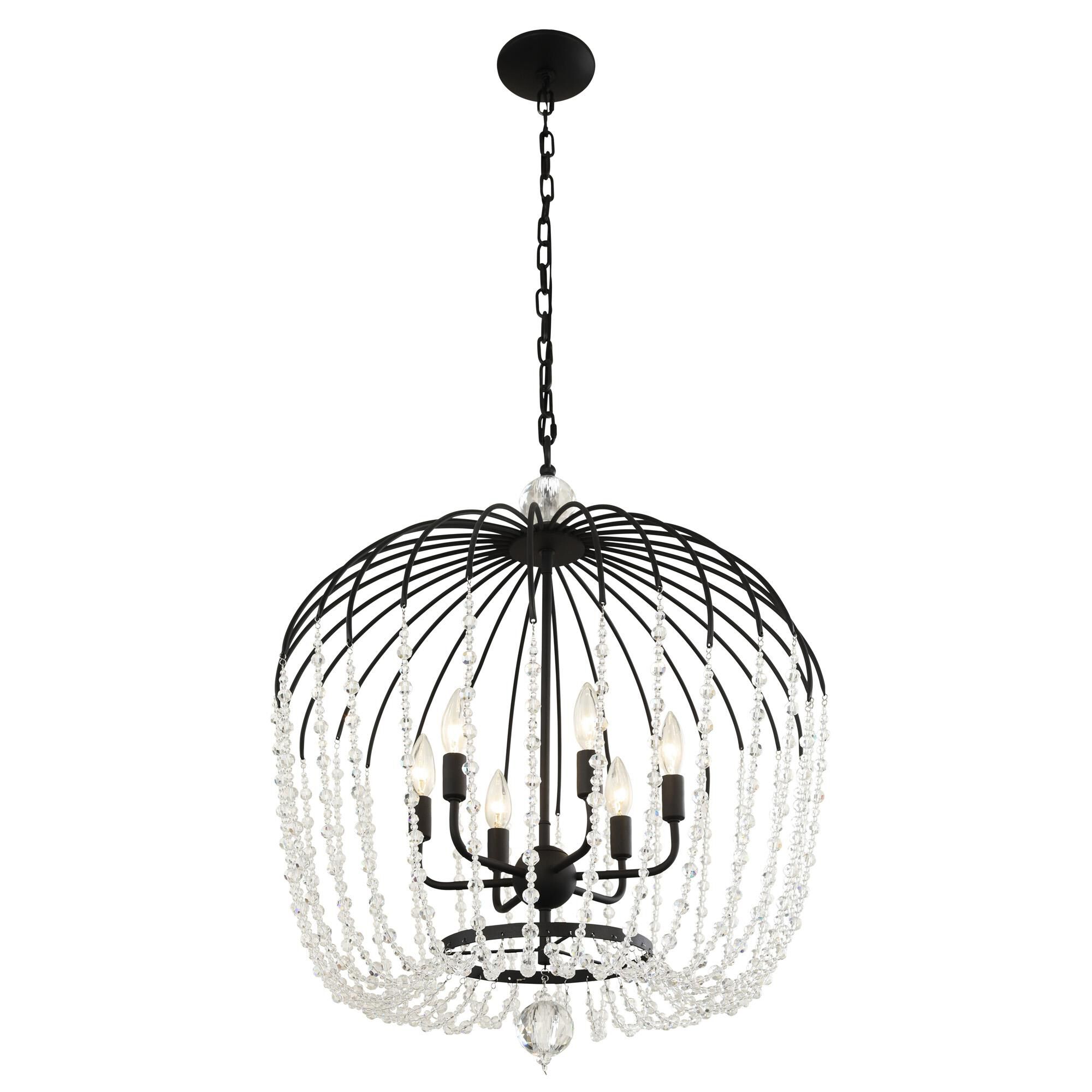 Shown in Matte Black finish and Crystals glass