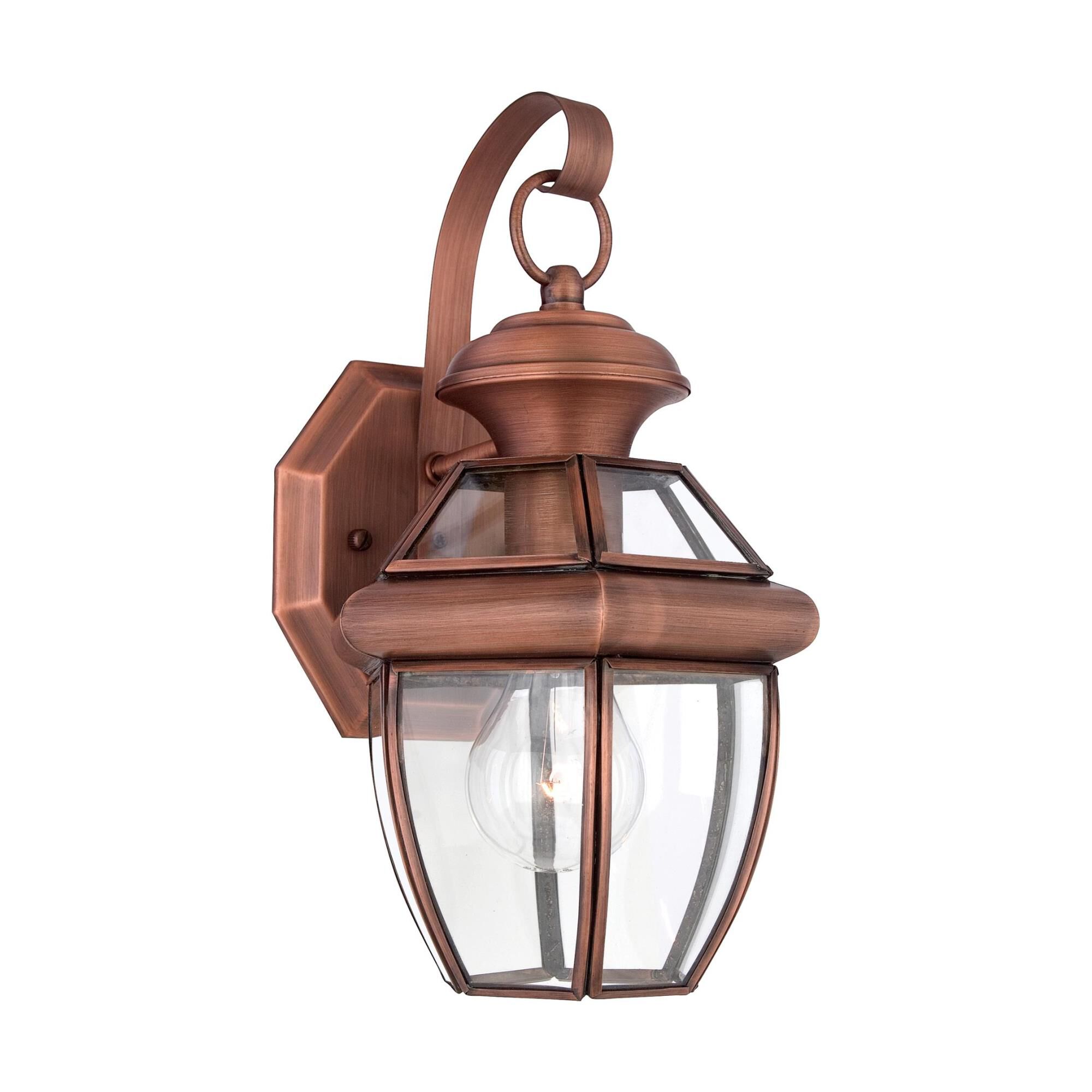 Shown in Aged Copper finish and Clear Beveled glass