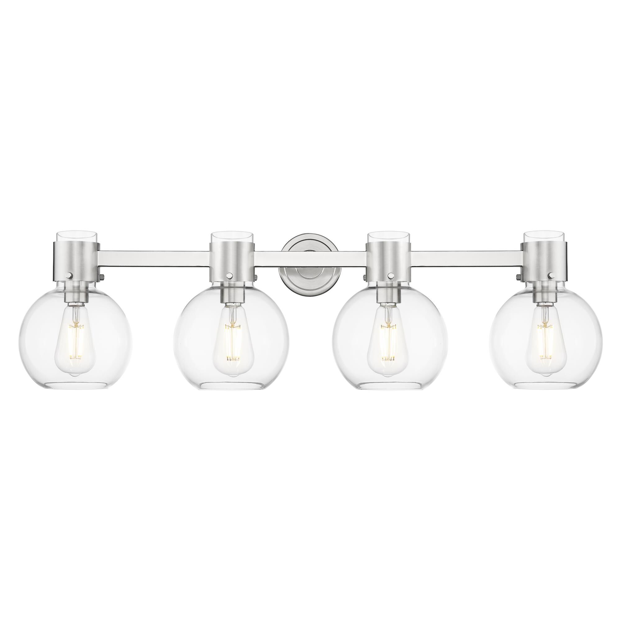 Shown in Polished Nickel finish and Clear glass