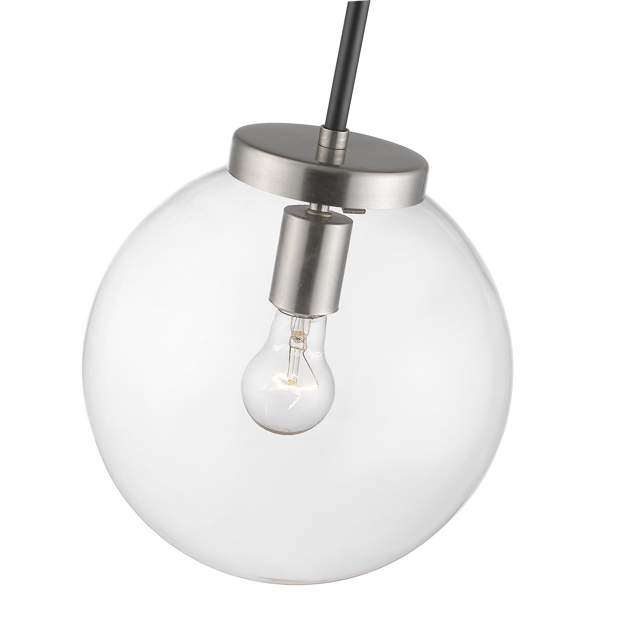 Shown in Matte Black + Brushed Nickel finish and Glass shade