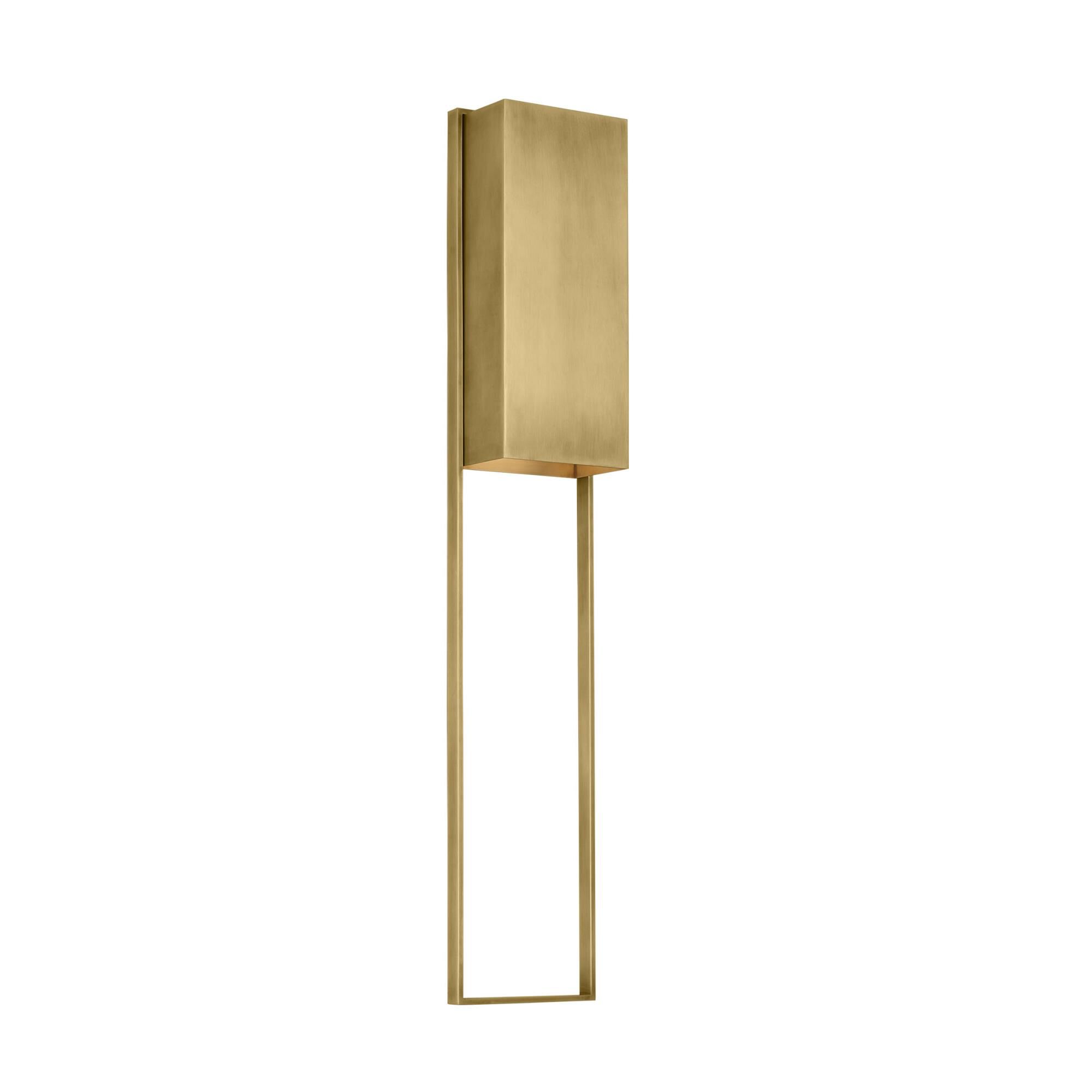 Shown in Hand-Rubbed Antique Brass finish and Brass shade
