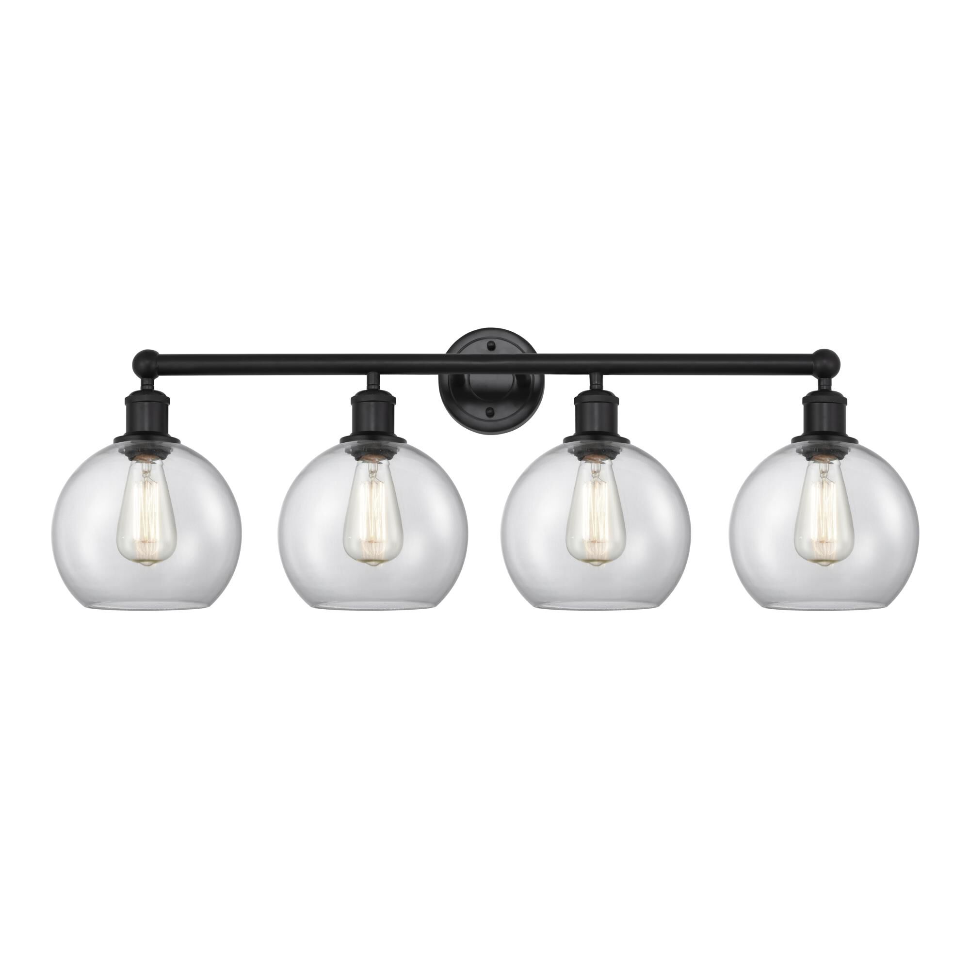 Shown in Matte Black finish and Clear glass