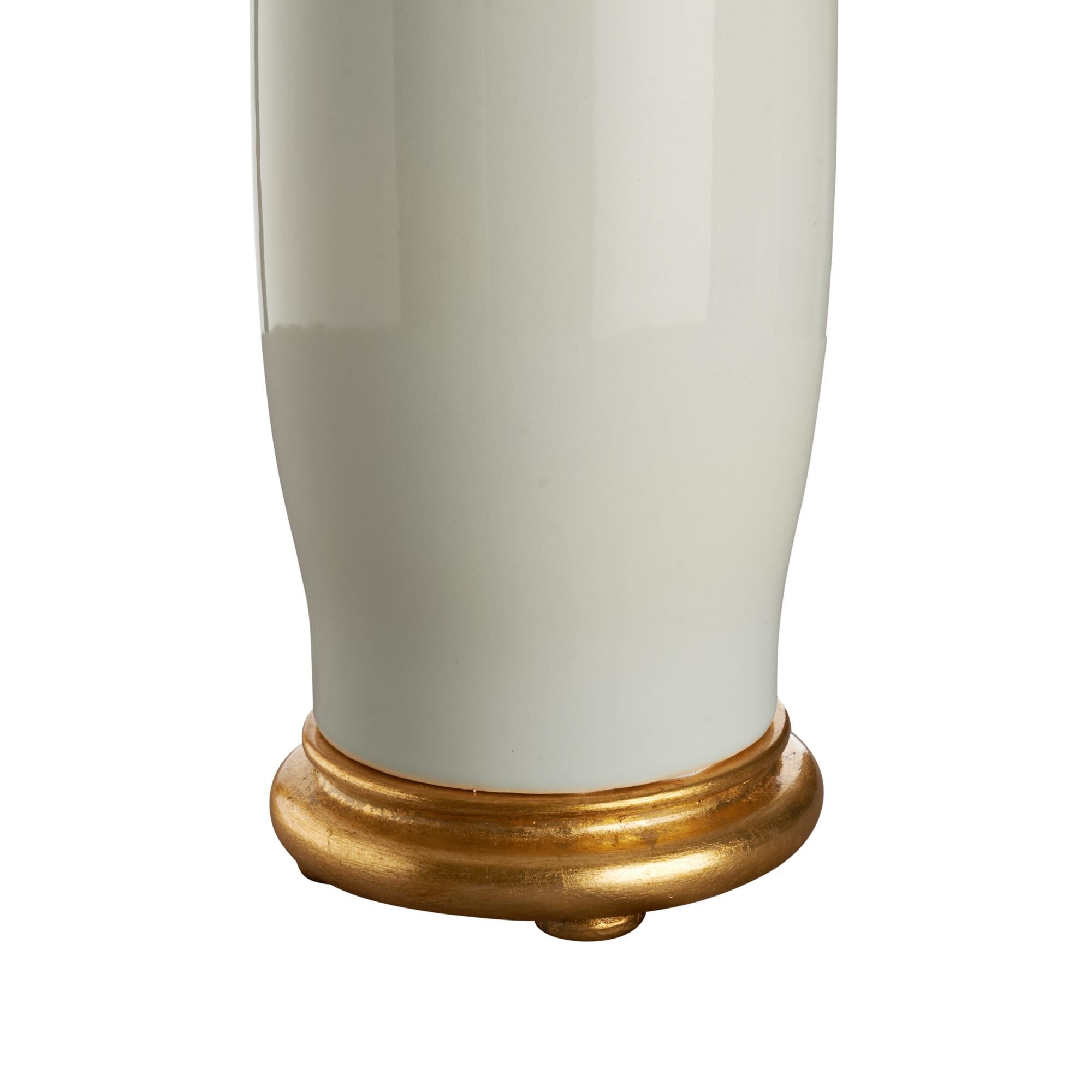 Shown in White, Cream and Gold finish and Linen shade