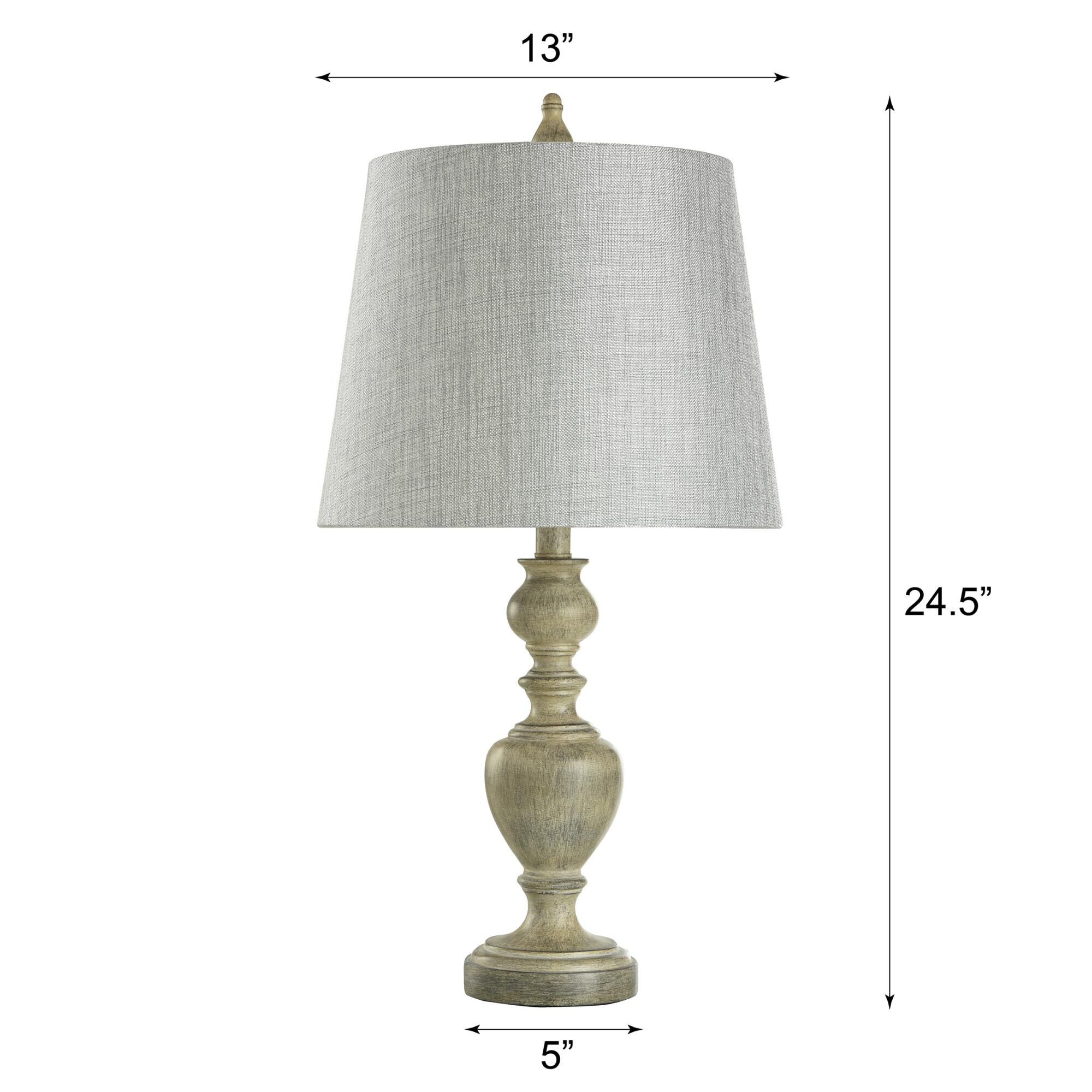 Shown in Distressed Gray, Cream finish and Gray, Cream Hardback Fabric shade