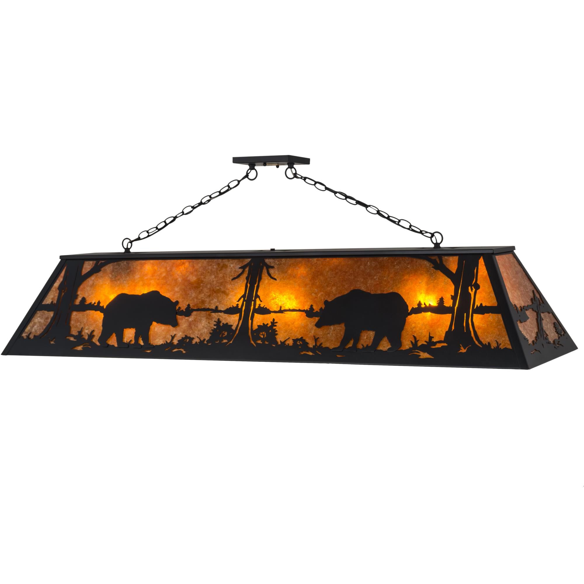 Shown in Black finish and Amber Mica glass