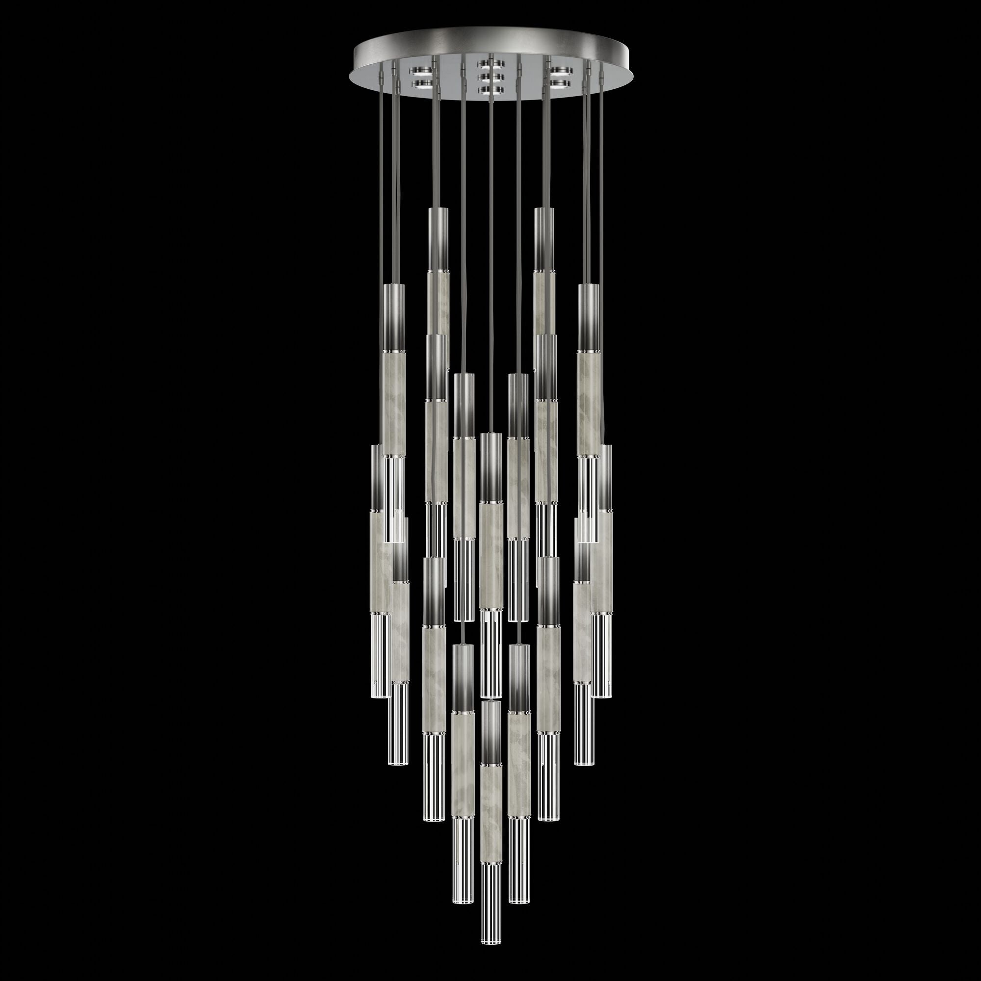 Shown in Silver finish and True crystal and False glass