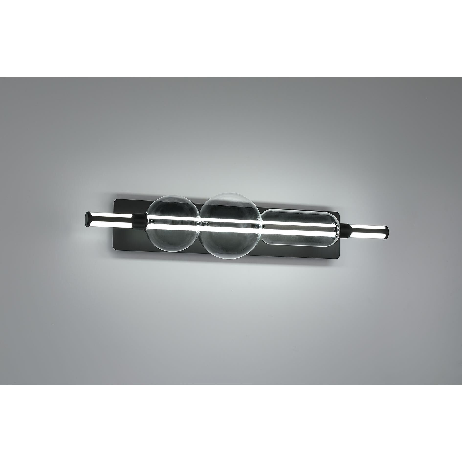 Shown in Matte Black finish and Clear glass