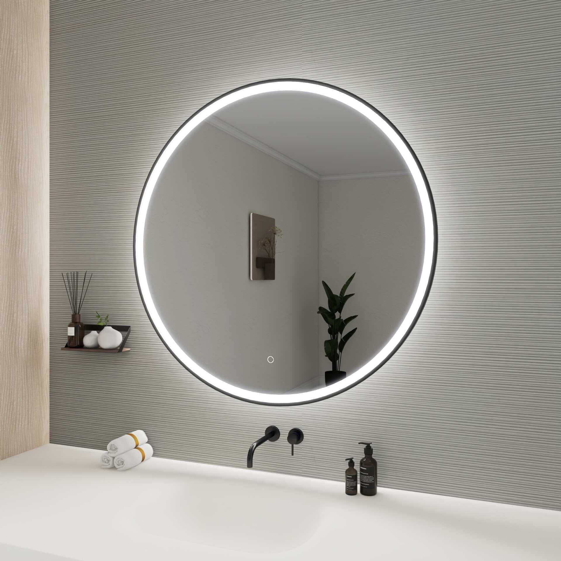 Harmoni 39 Inch Round LED Lighted Mirror by Elegant Decor