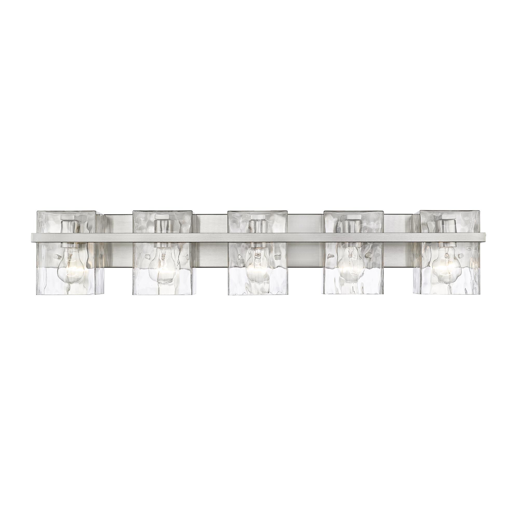 Shown in Brushed Nickel finish and Glass shade