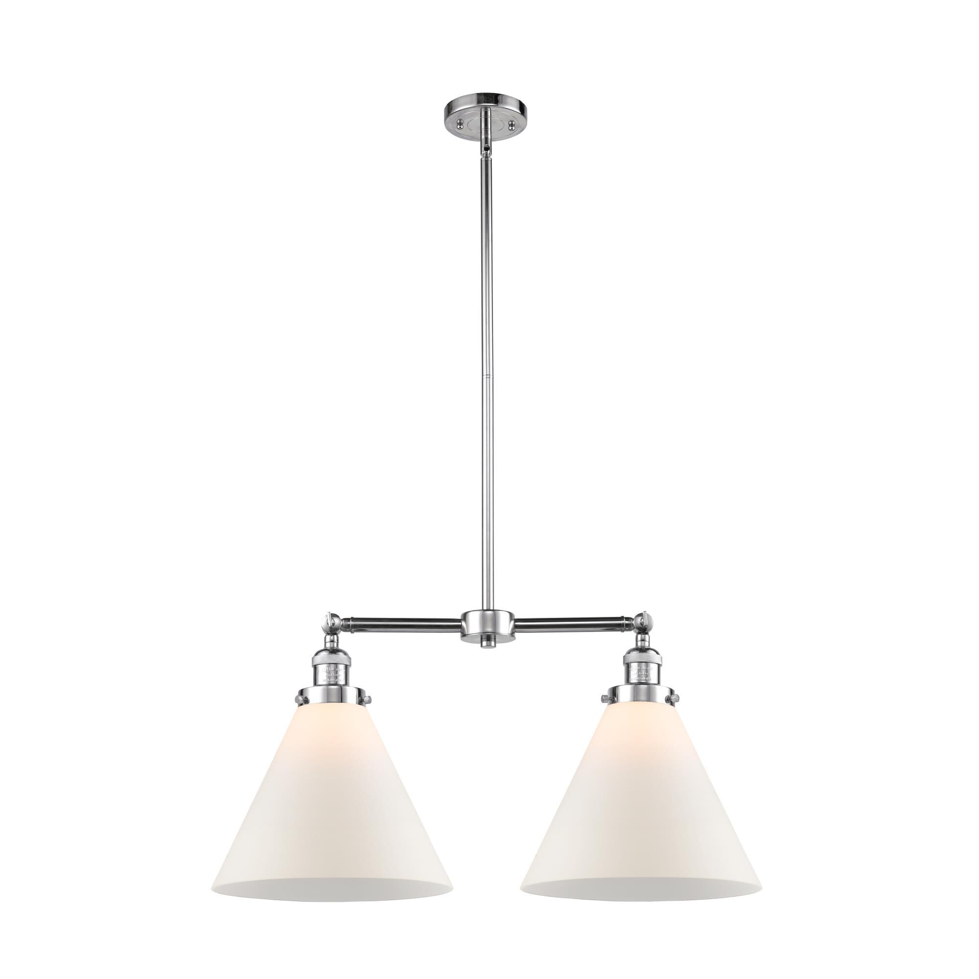 Shown in Polished Chrome finish and Matte White Cased glass