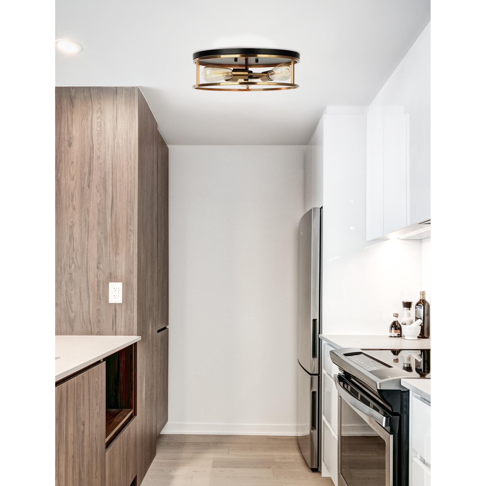 Shown in Matte Black with Brass Accents finish