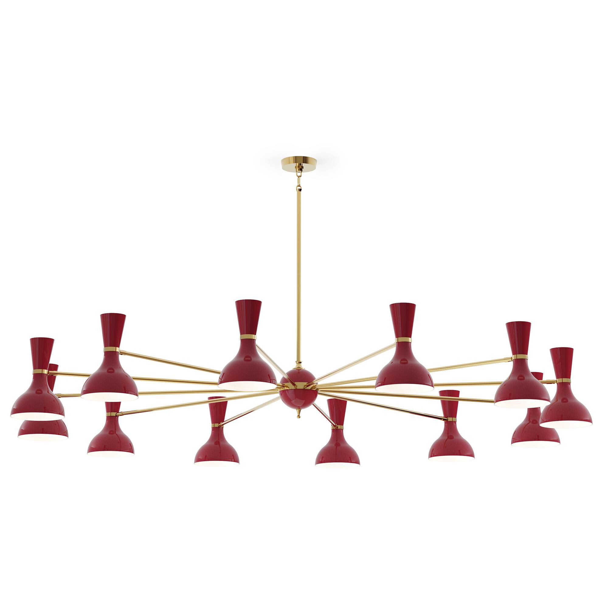 Shown in Modern Brass finish and Oxblood shade