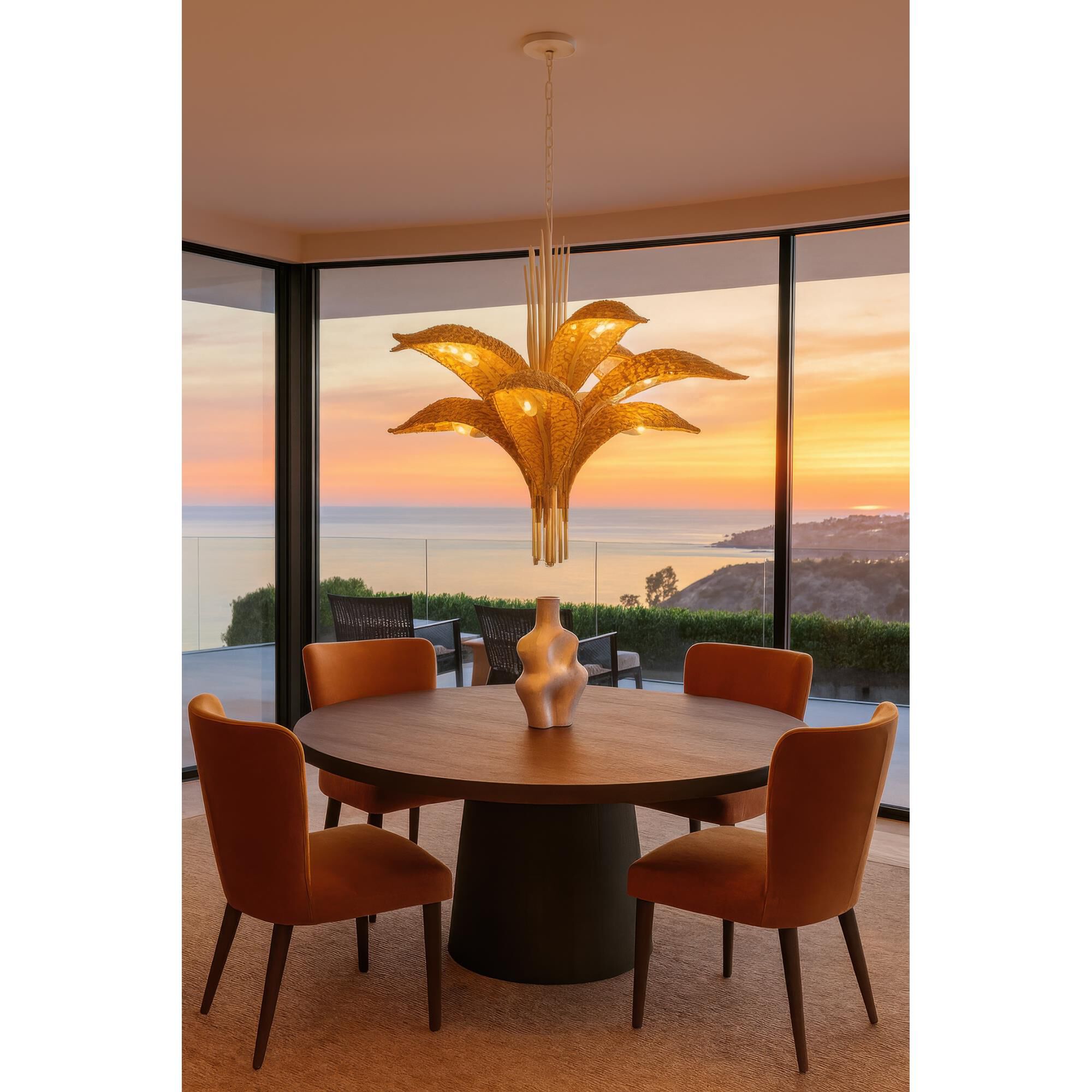 Ron Henderson Century Palm 38 Inch Chandelier by Varaluz
