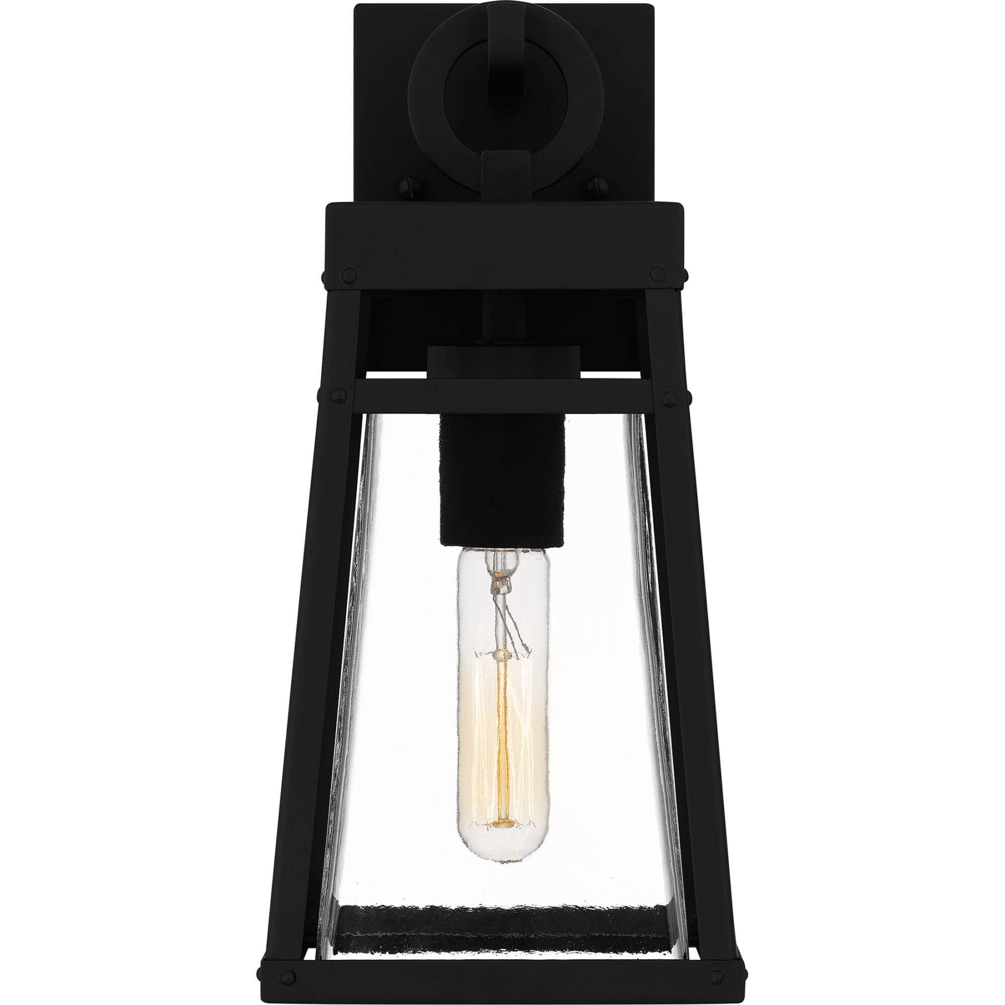 Shown in Matte Black finish and Clear Rain glass