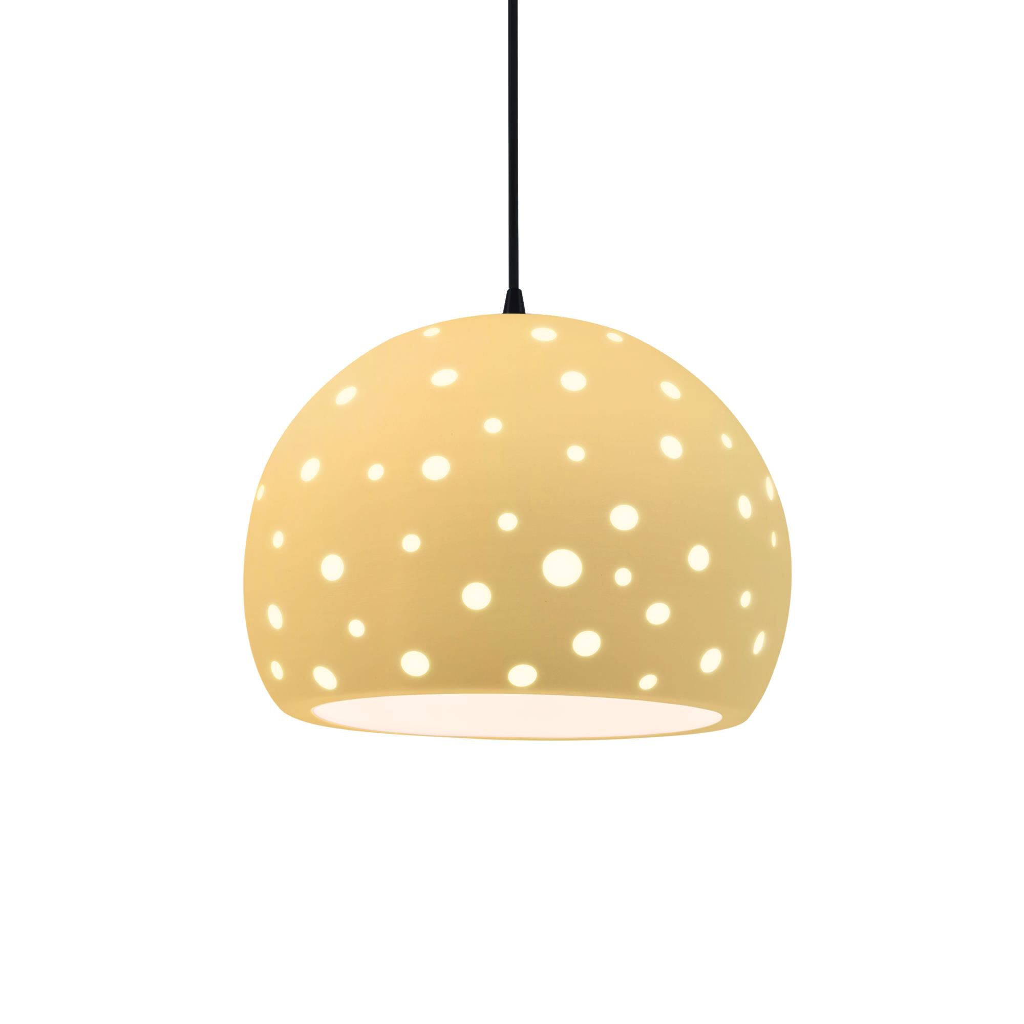 Shown in Matte Black finish and Muted Yellow shade
