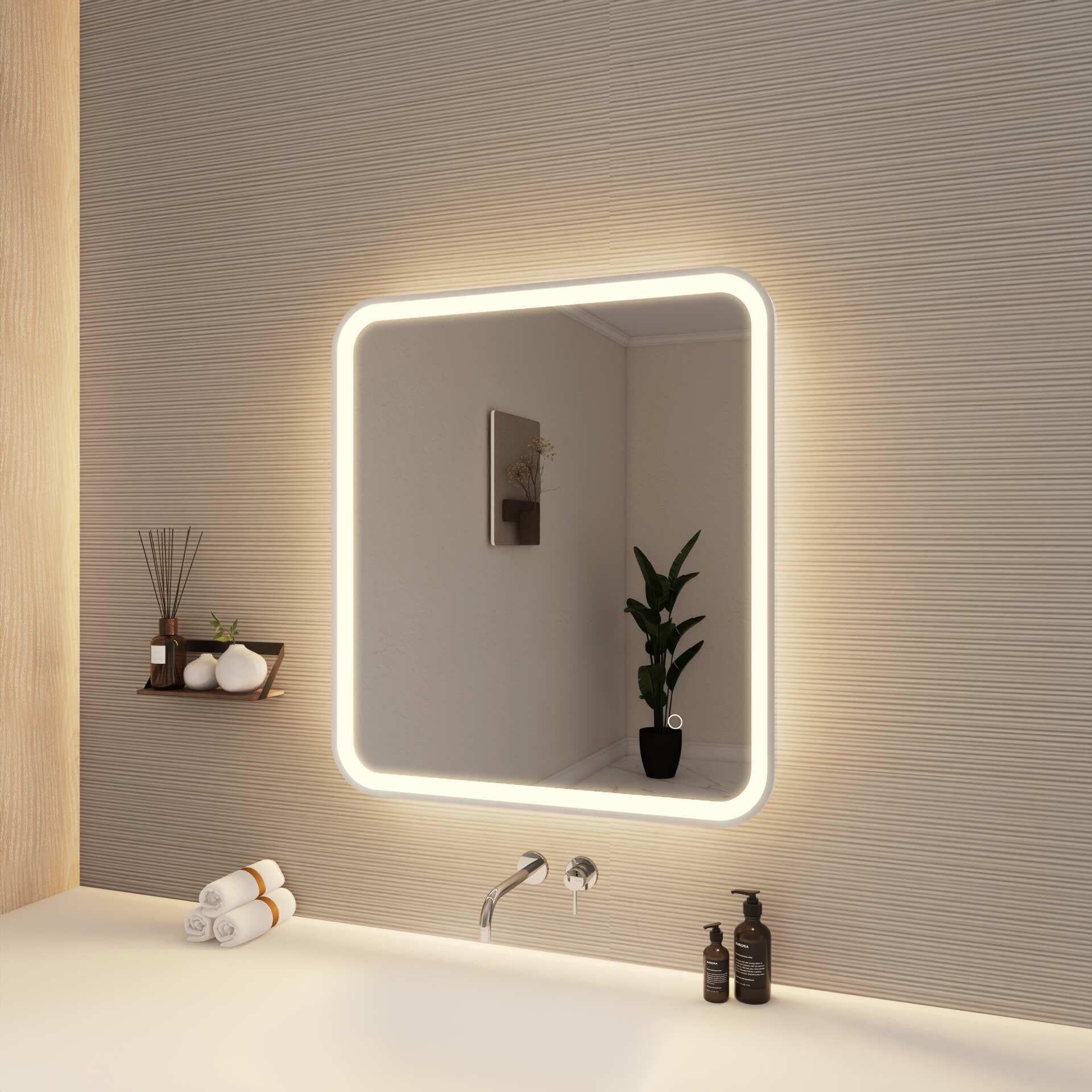 Harmoni 30 Inch Rectangular LED Lighted Mirror by Elegant Decor