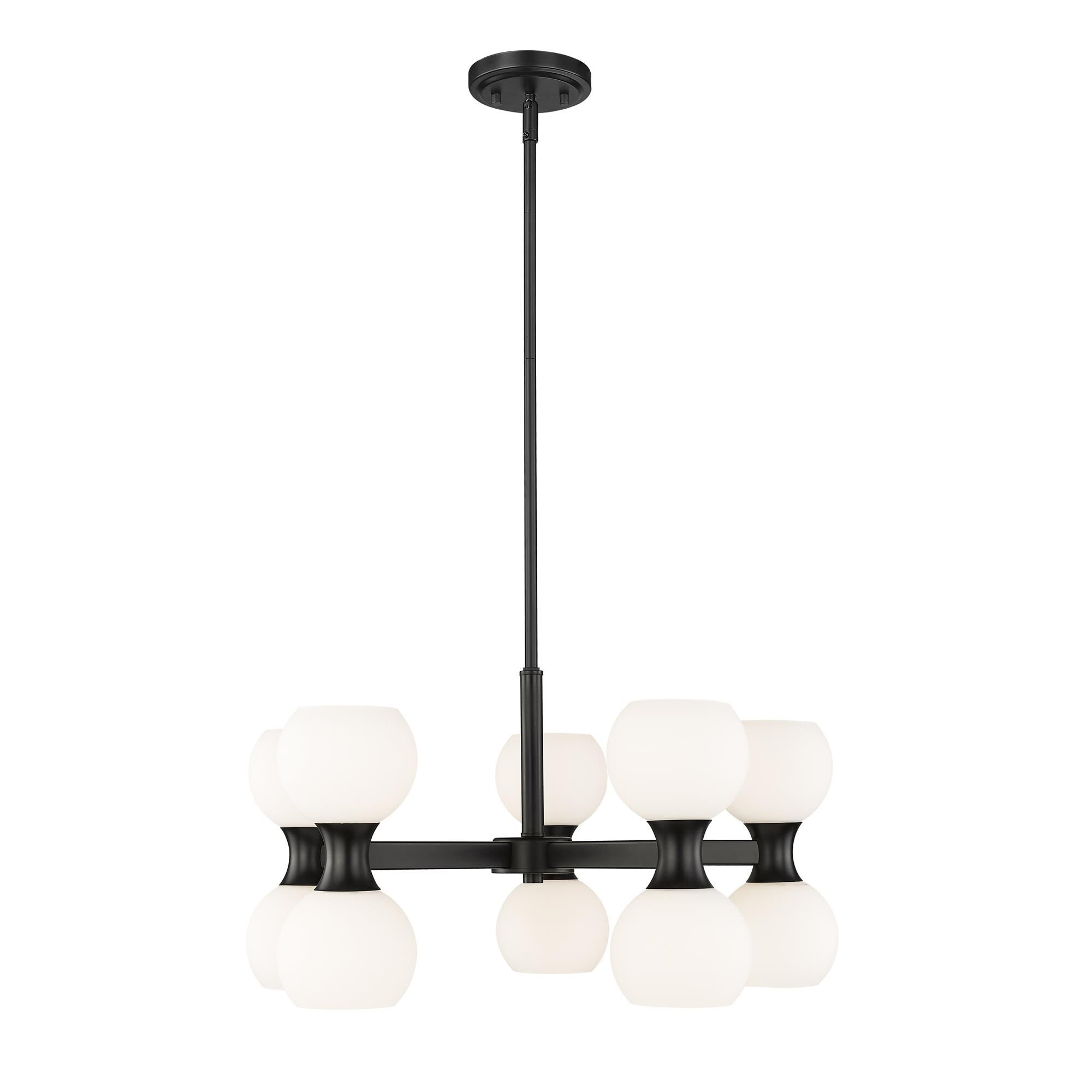 Shown in Matte Black finish and Matte Opal glass