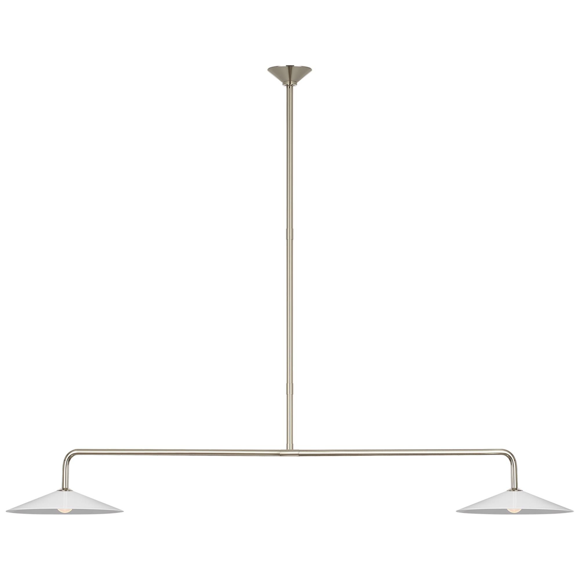 Shown in Polished Nickel and White Glass finish