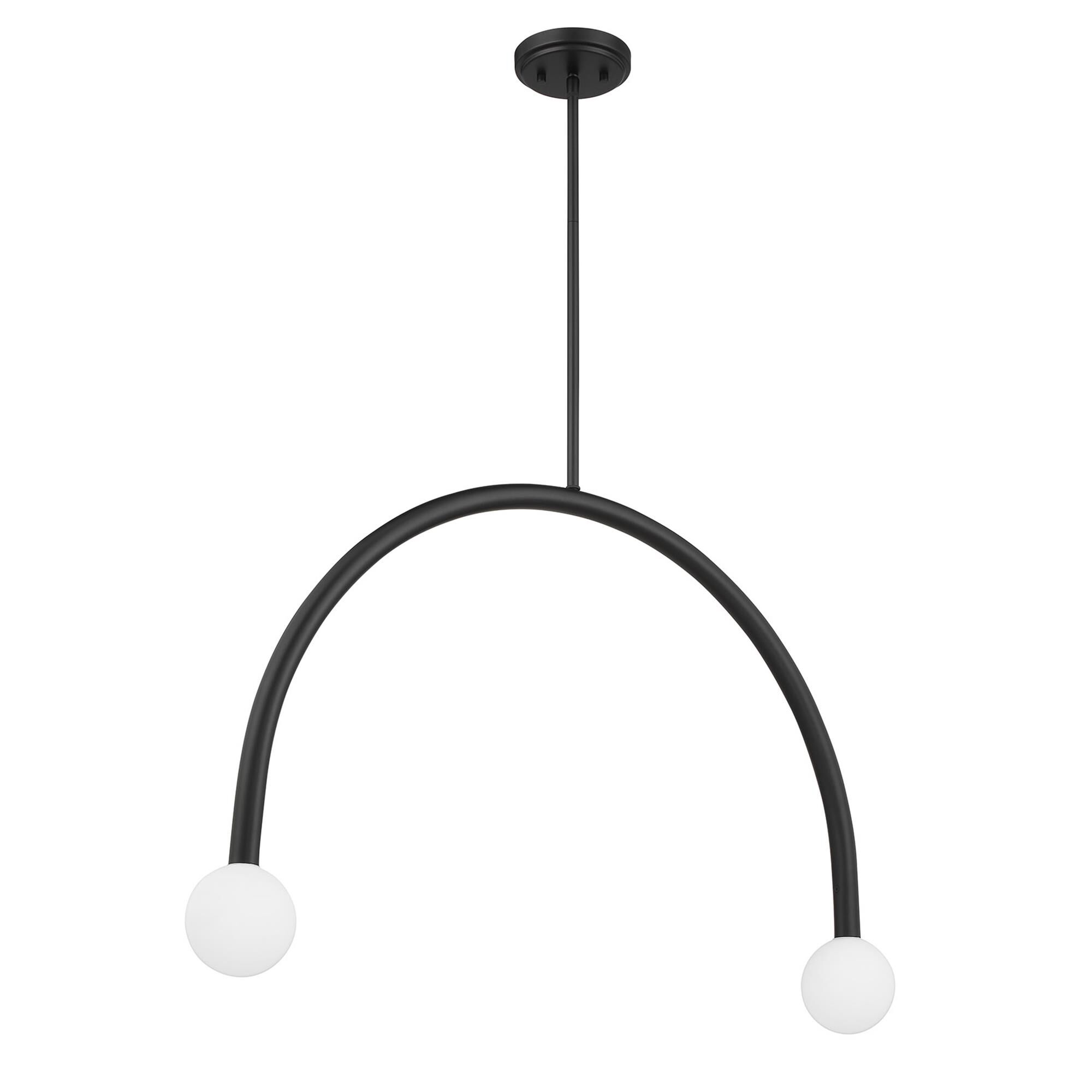 Shown in Matte Black finish and White Opal glass