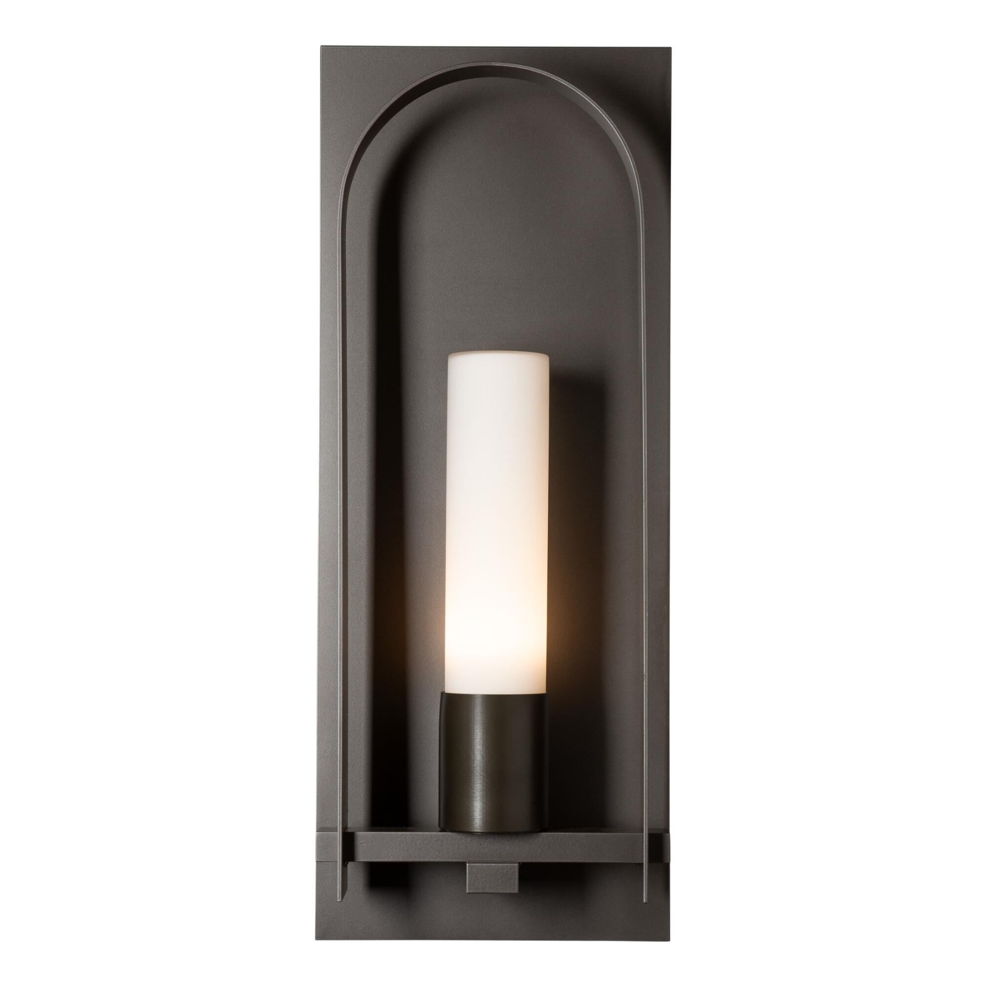 Shown in Coastal Dark Smoke finish and Opal glass