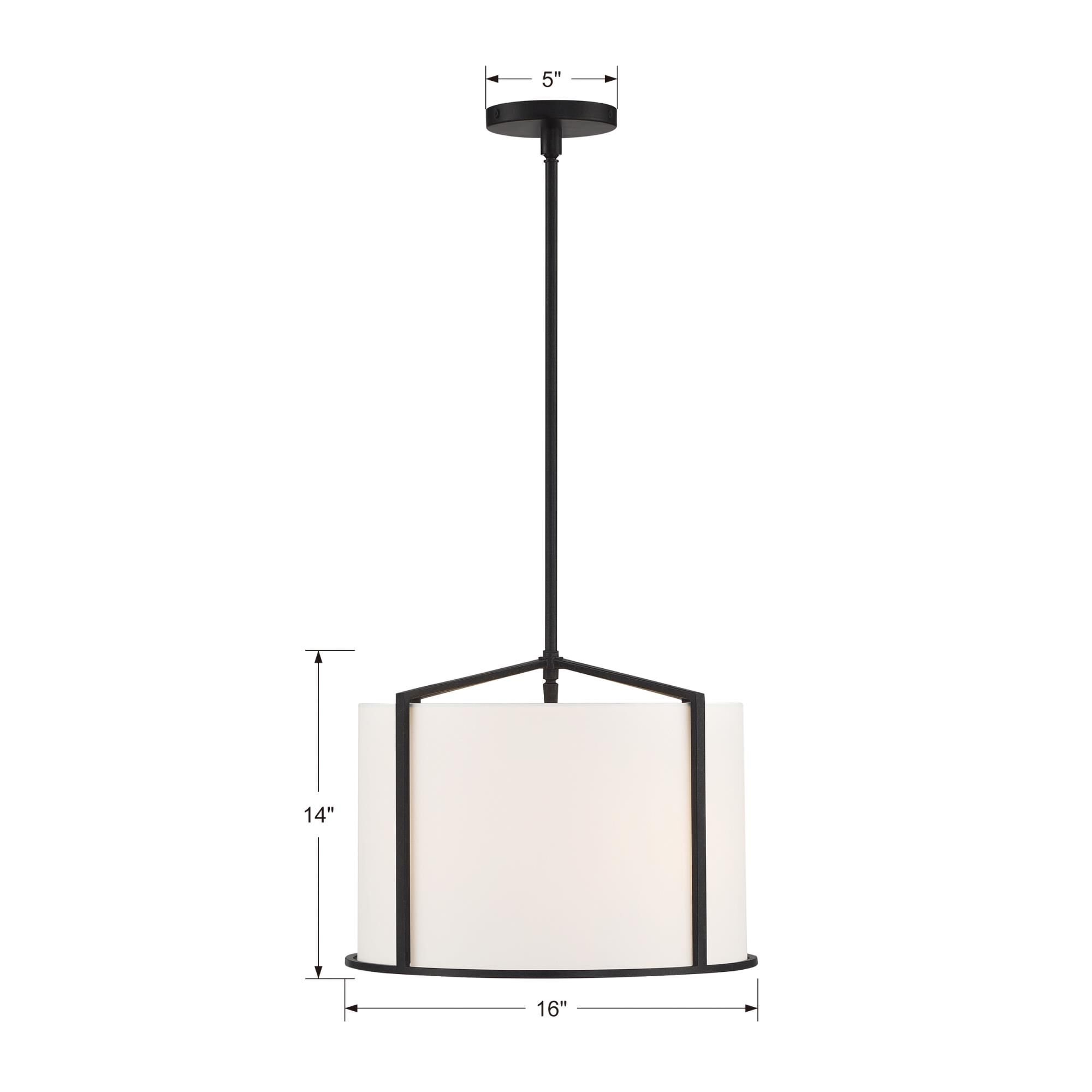 Shown in Black finish and Fabric shade