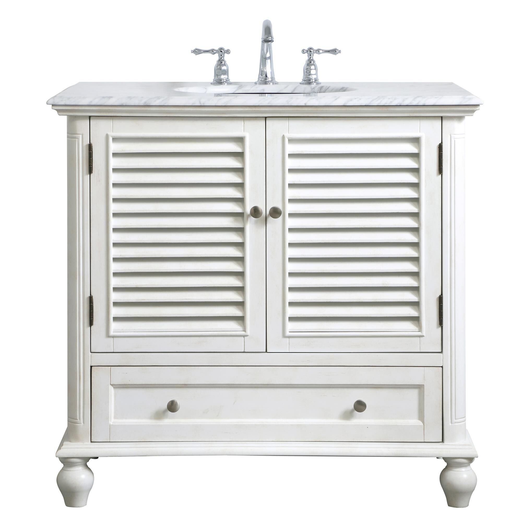 Shown in Antique White finish