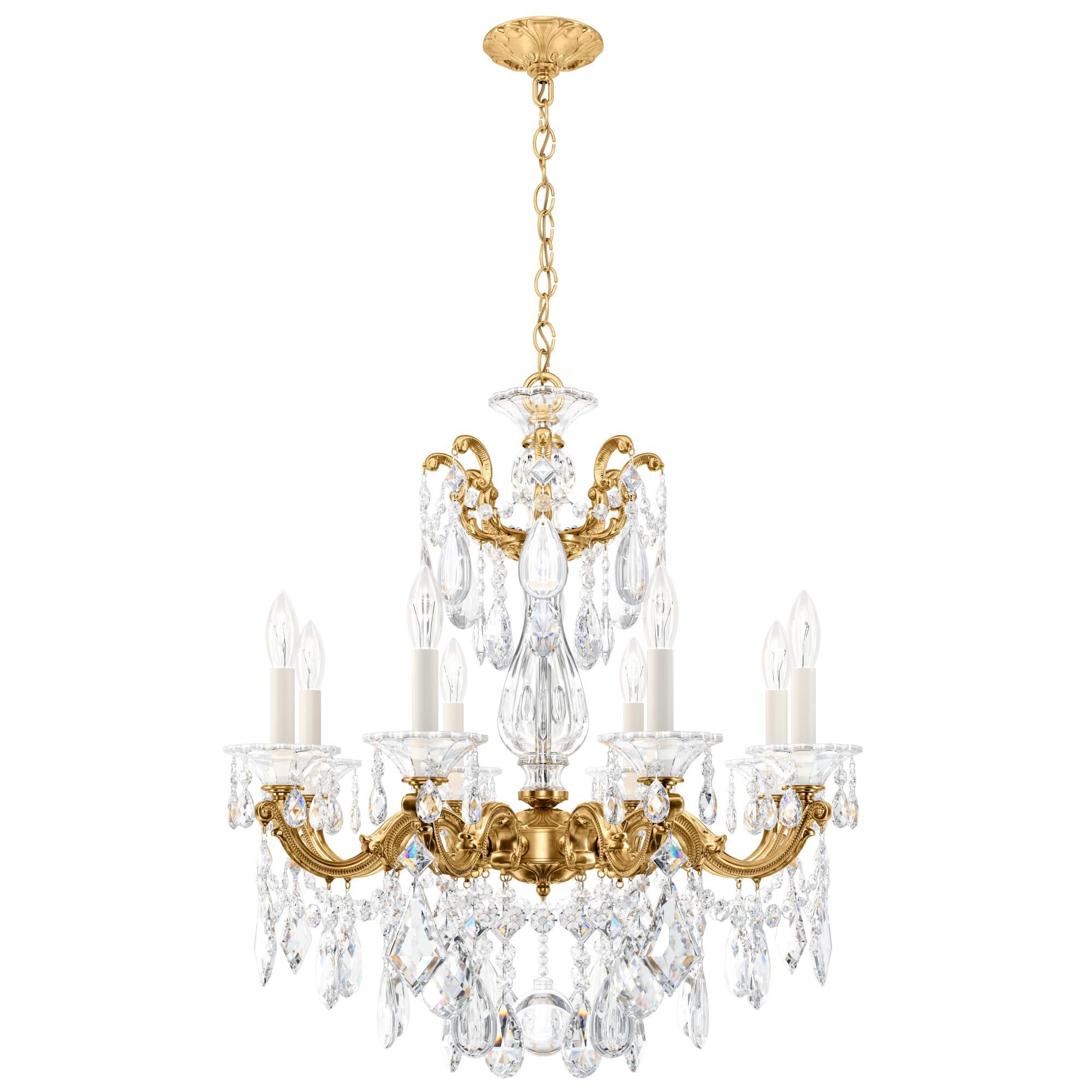 Shown in Heirloom Gold finish and Clear Heritage Handcut crystal