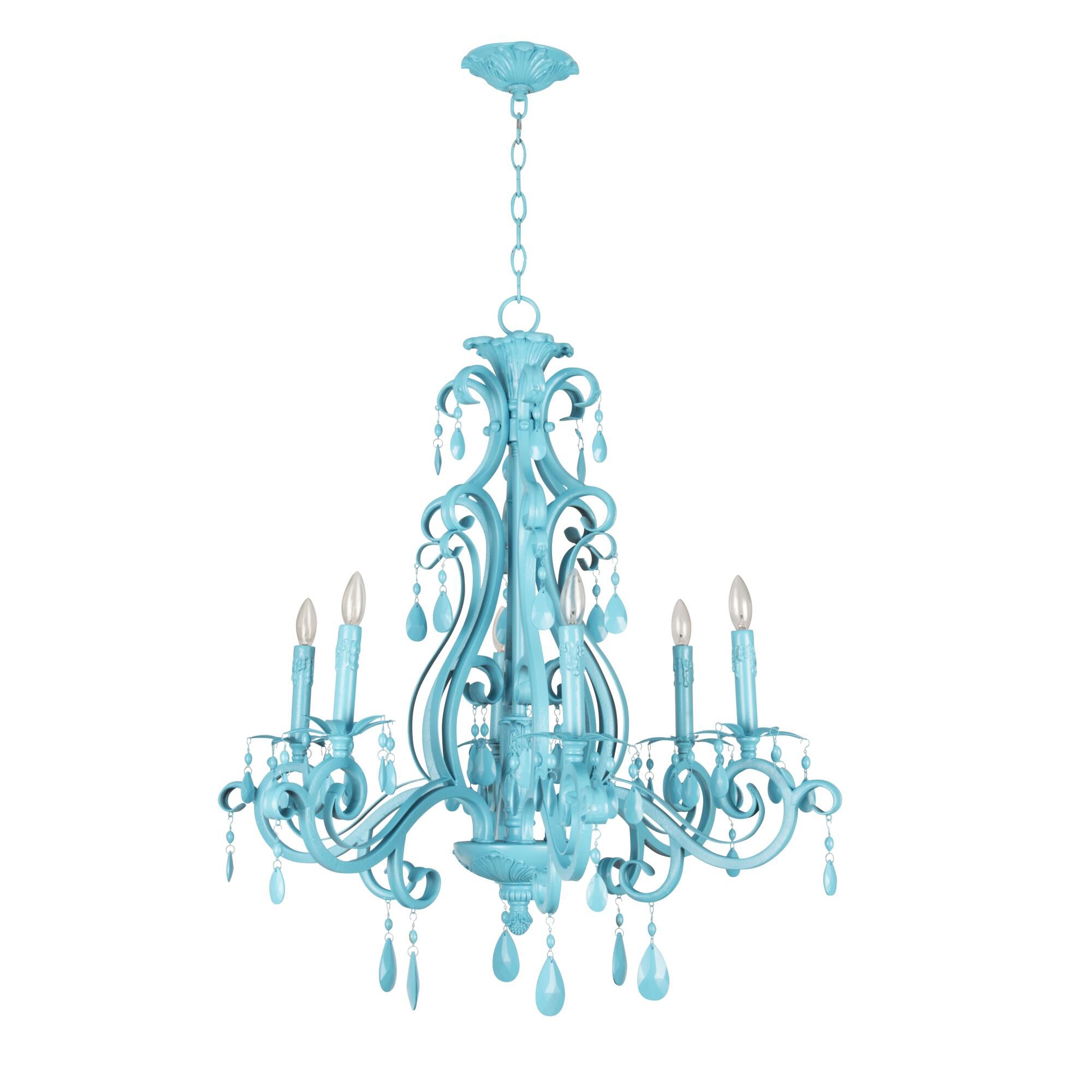 Shown in Turquoise finish and Clear crystal and Yes glass and Yes shade