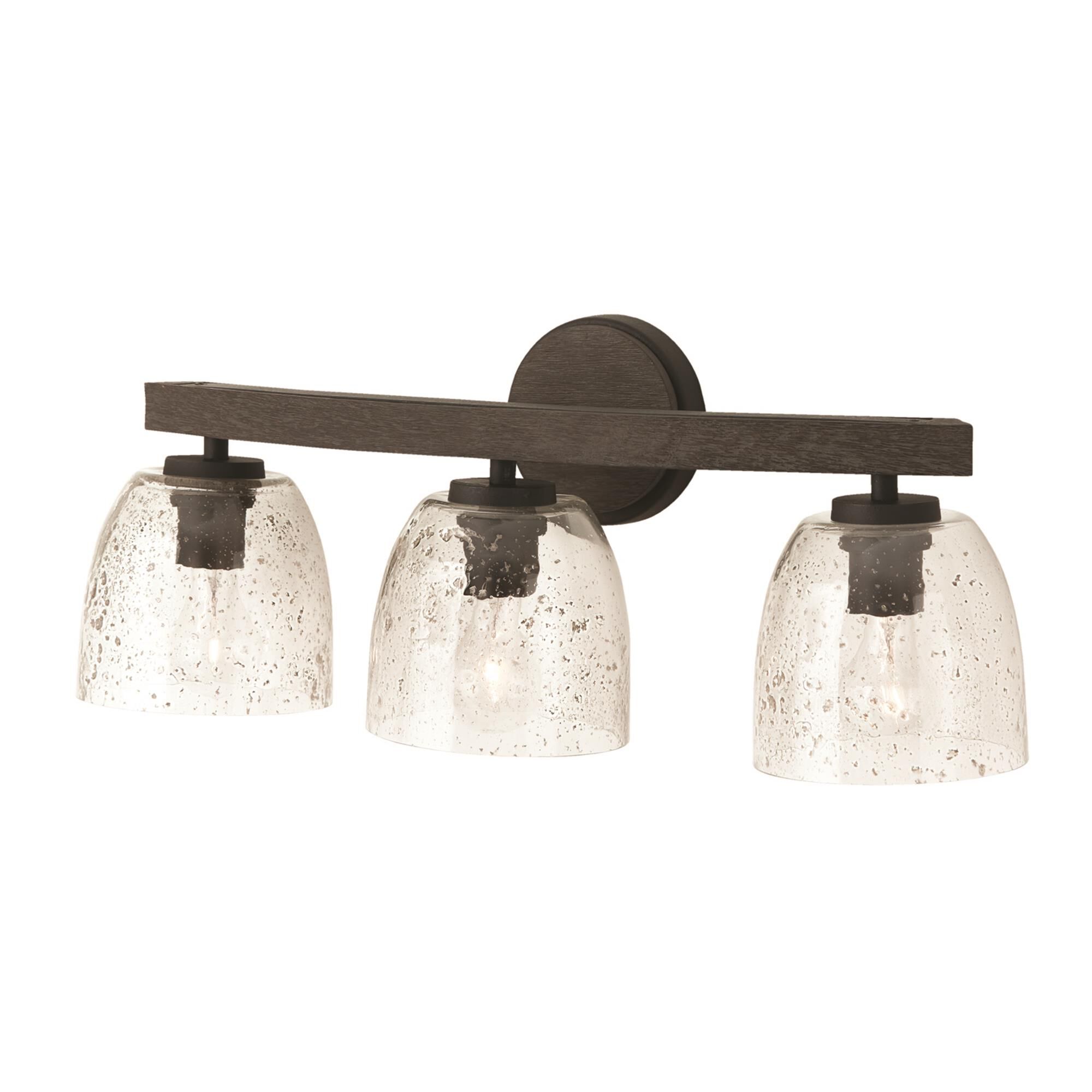 Shown in Carbon Grey and Black Iron finish and Stone Seeded glass