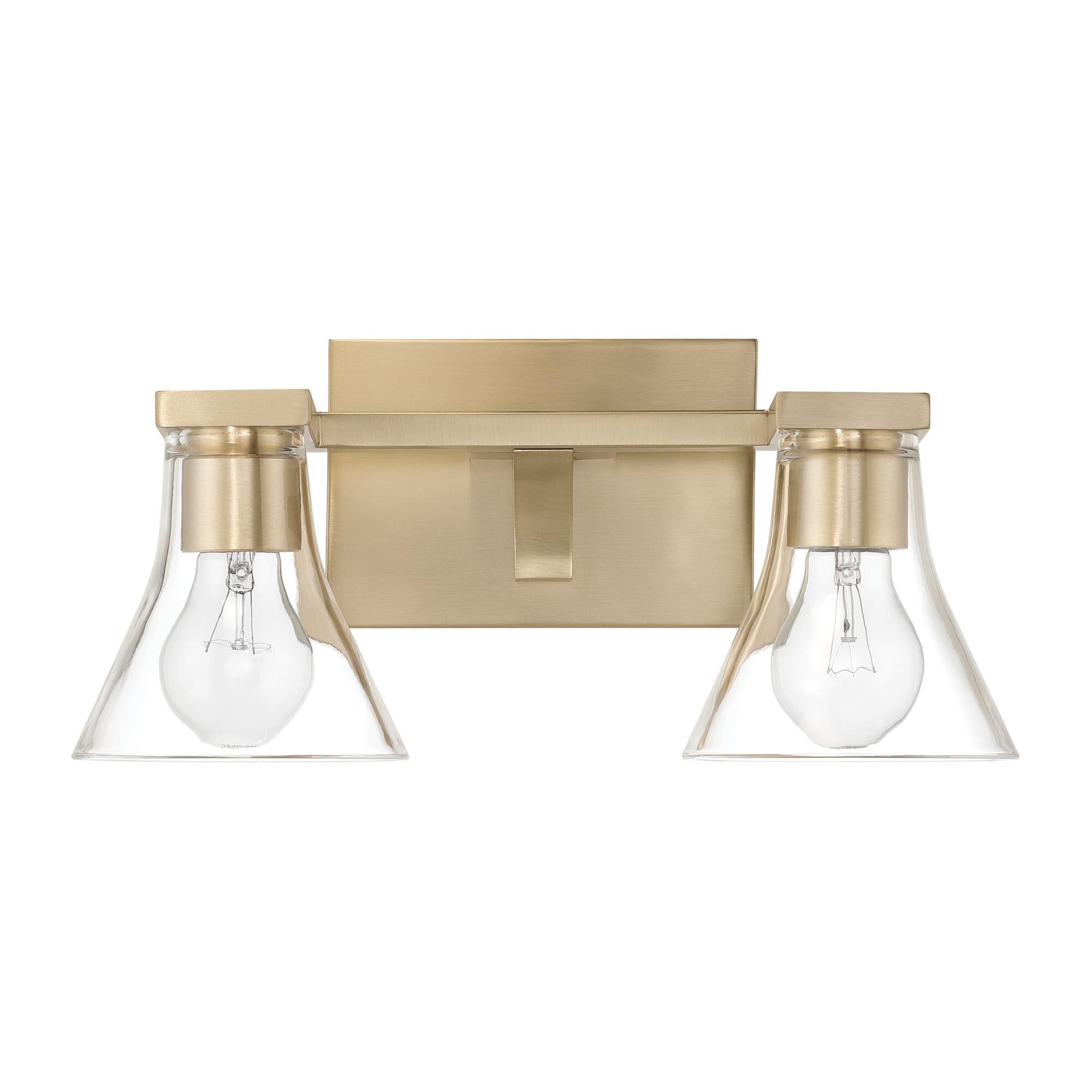 Shown in Champagne Gold finish and Clear glass