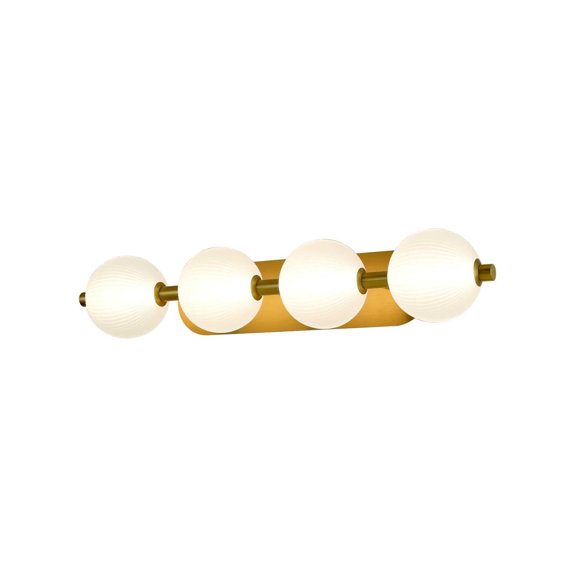 Shown in Gold finish and Opal Ribbed  glass