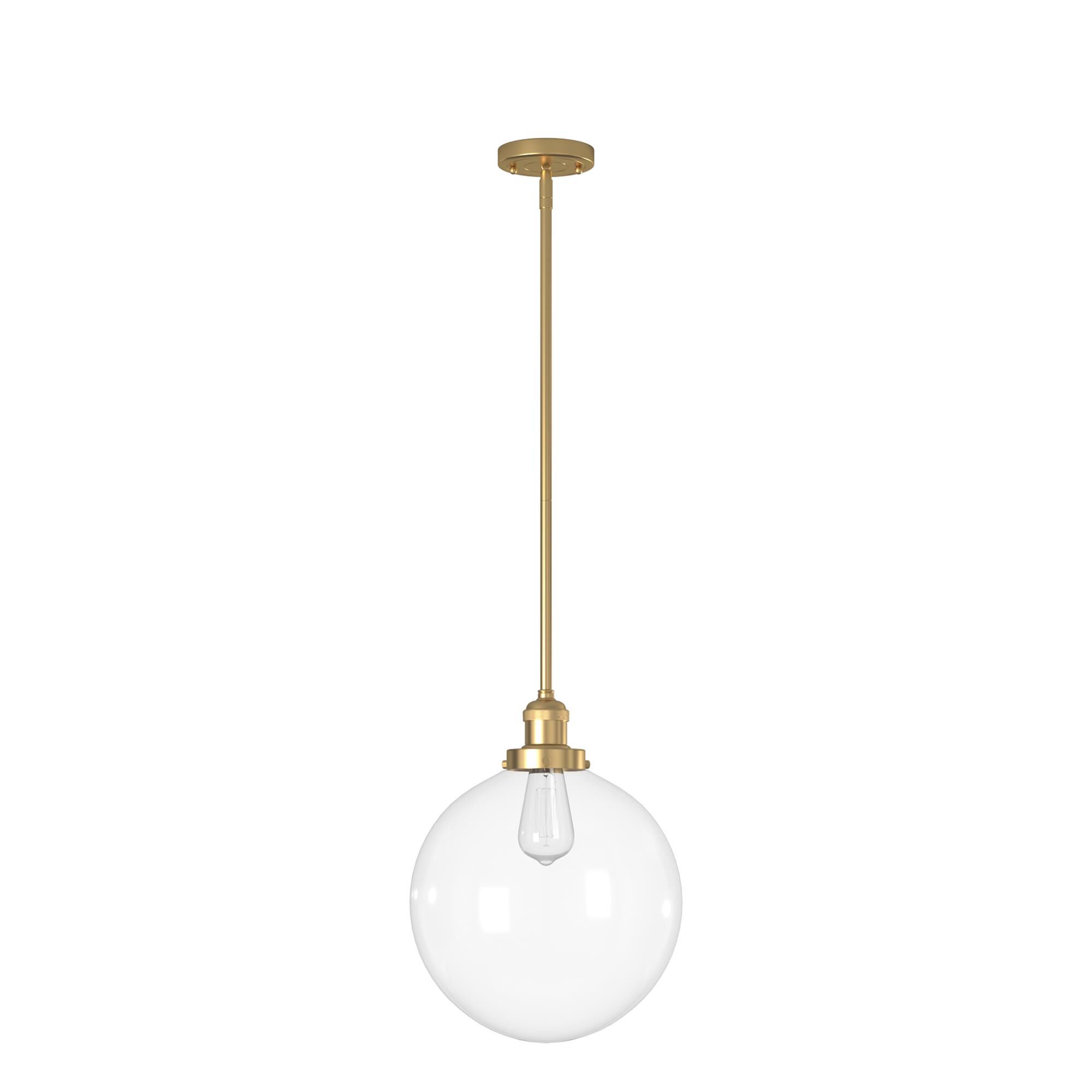 Shown in Satin Gold finish and Clear Beacon glass