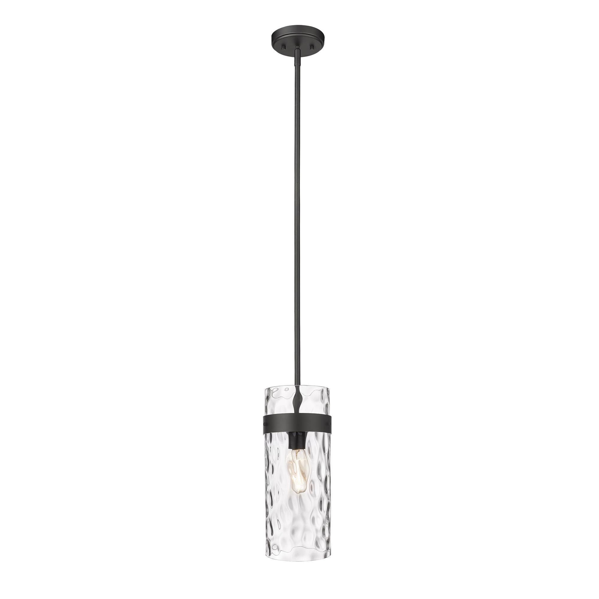 Shown in Matte Black finish and Glass shade