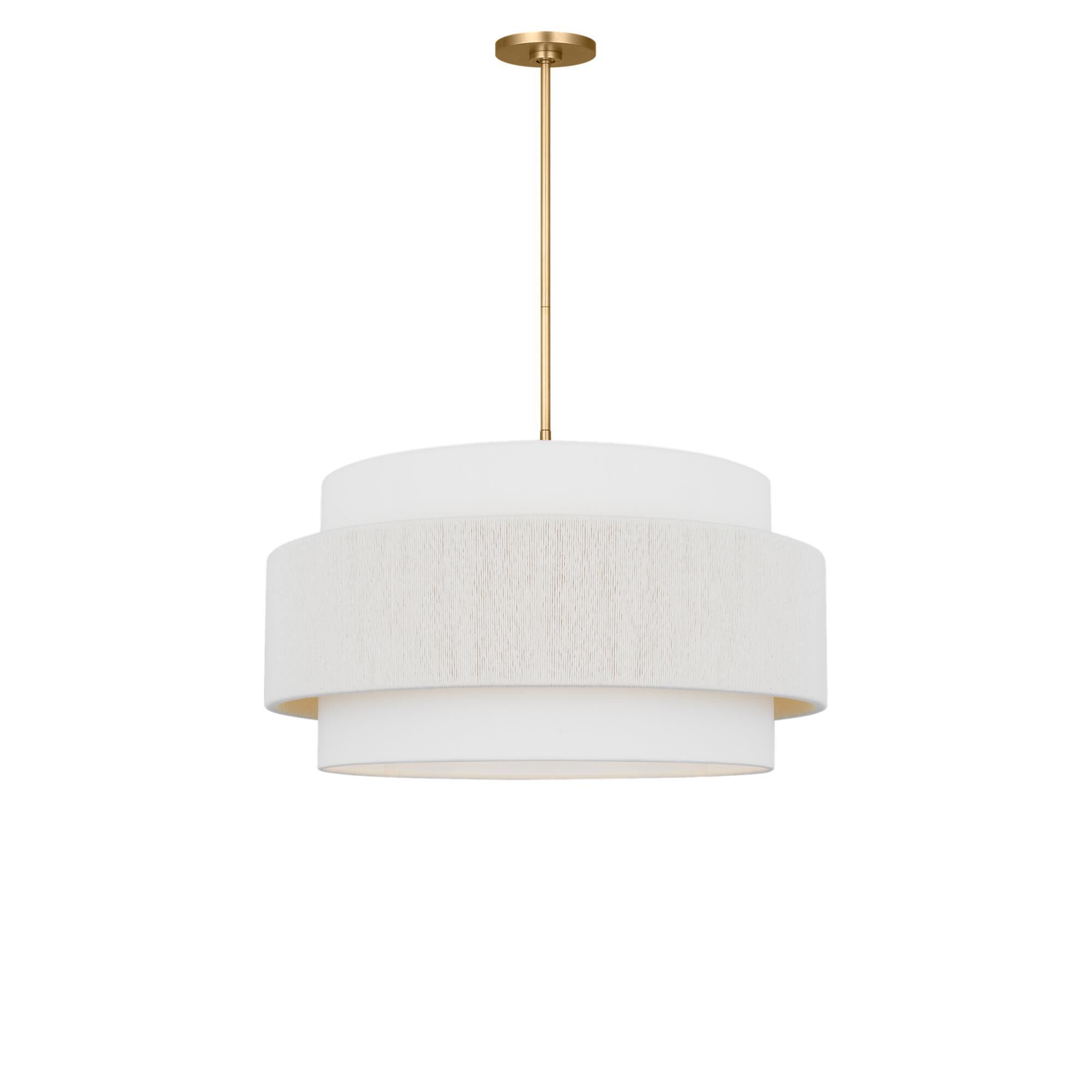 Shown in Gild finish and White Linen Fabric shade