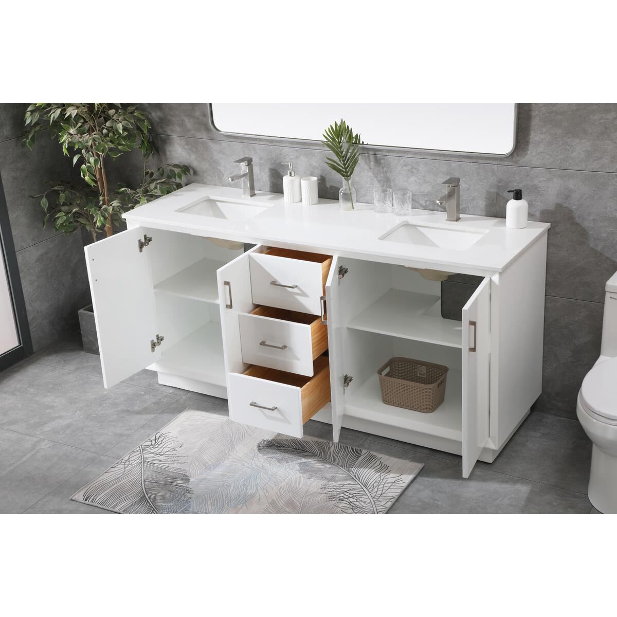 Hayes 72 Inch Bath Vanity by Elegant Decor