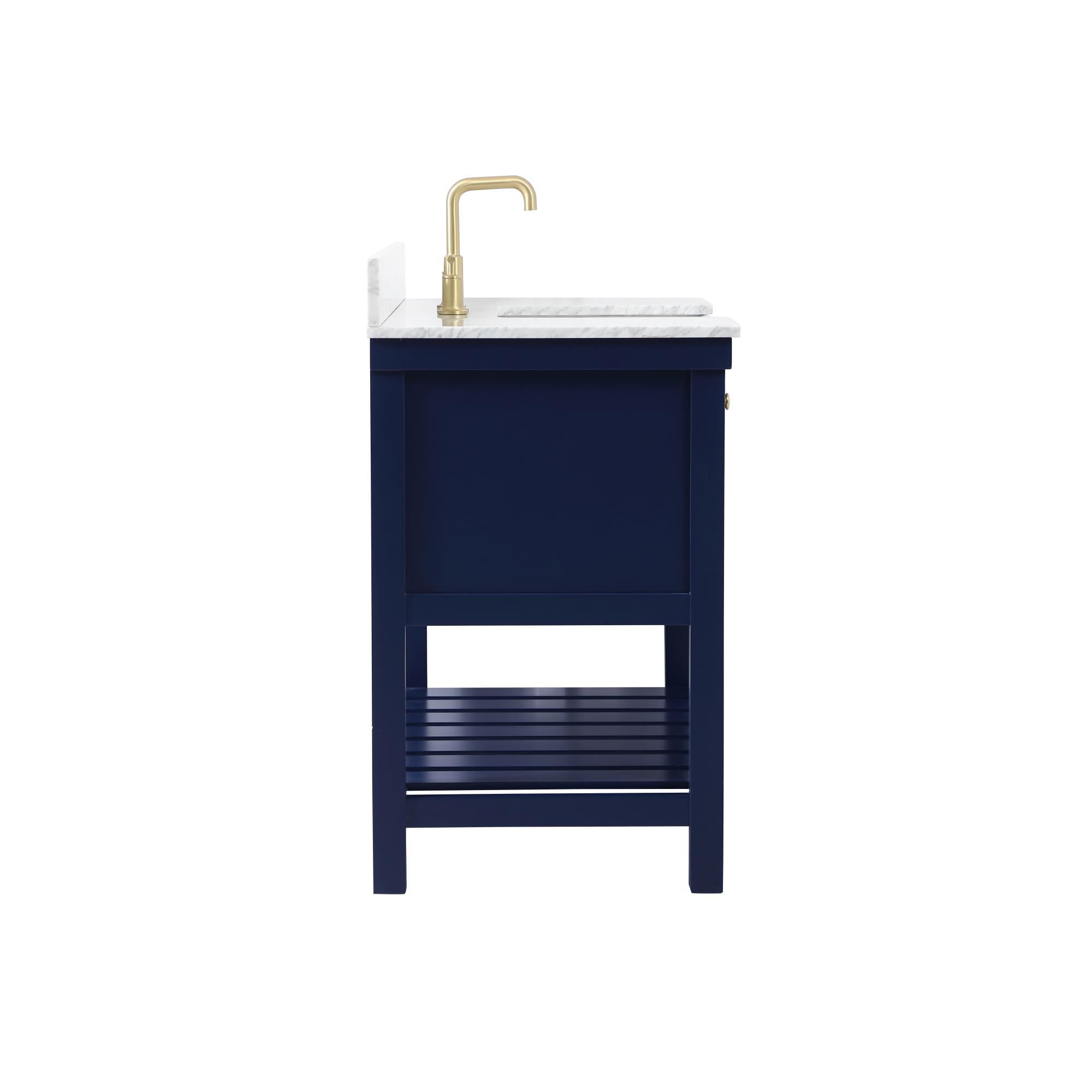 Shown in Blue finish and With Backsplash accent