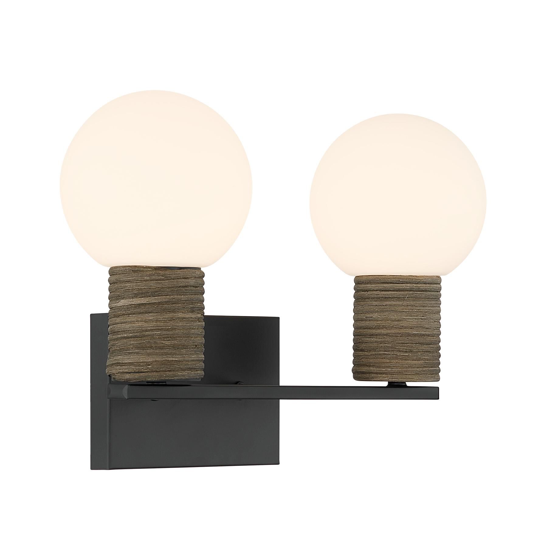 Shown in Matte Black finish and White Opal glass