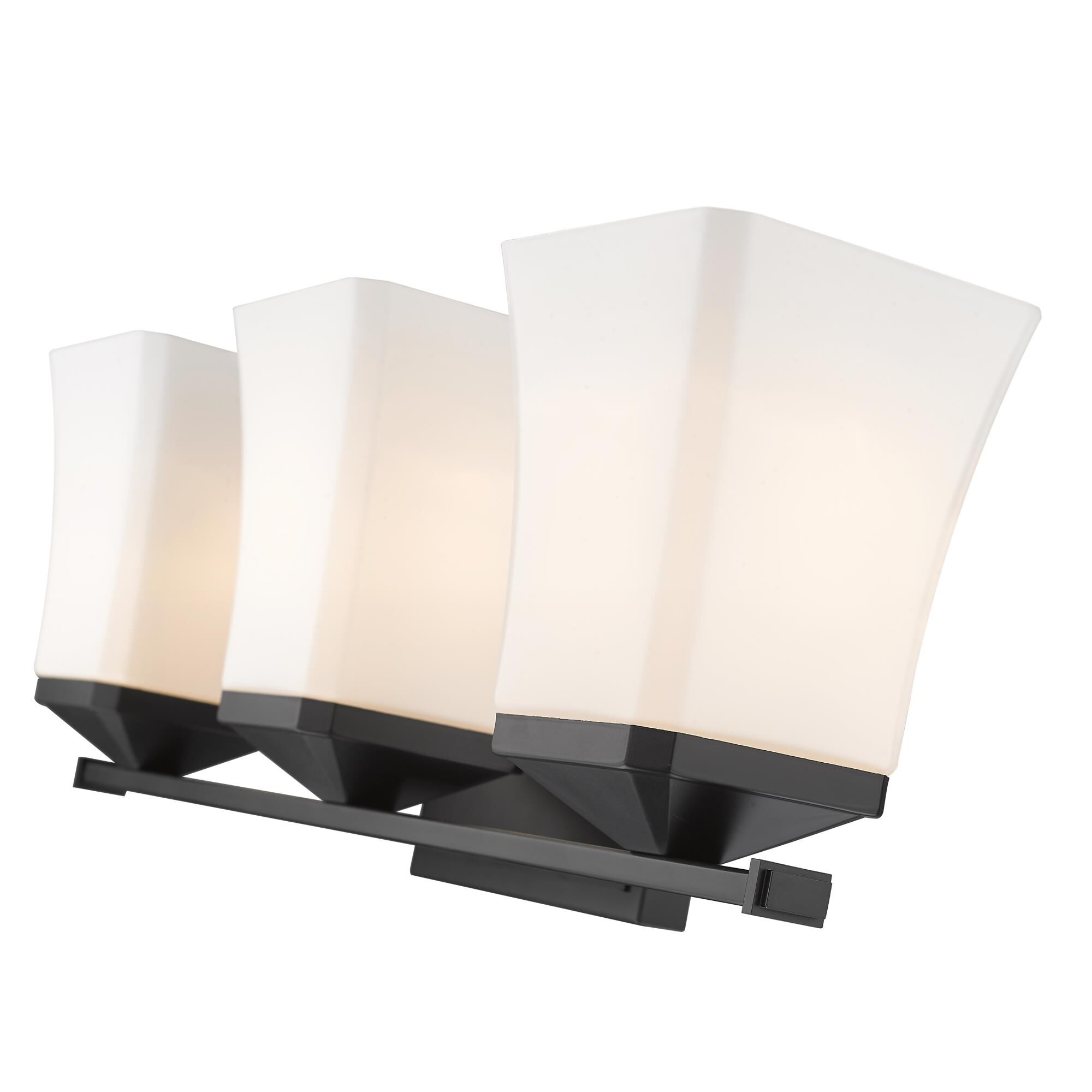 Shown in Matte Black finish and Glass shade