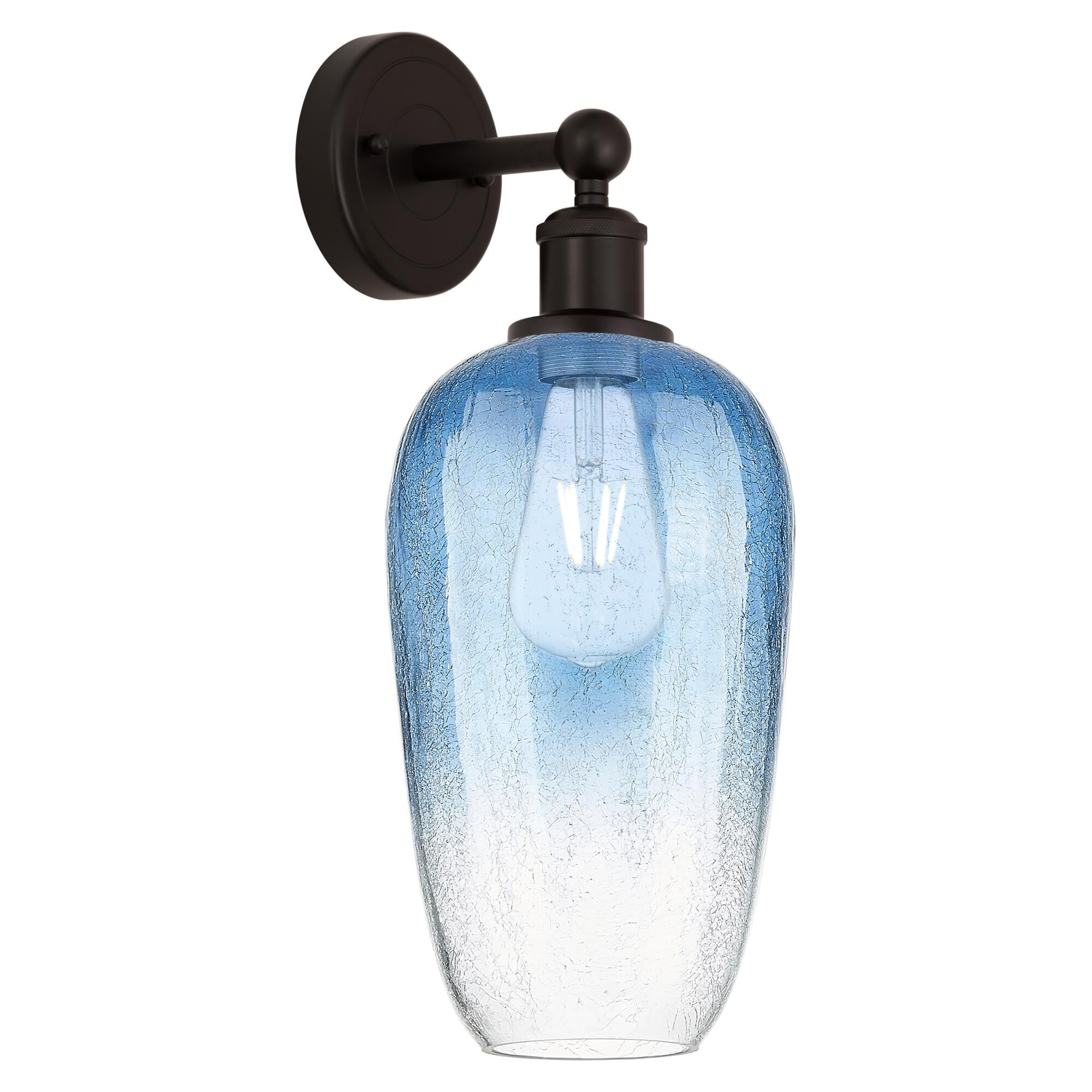 Shown in Oil Rubbed Bronze finish and Sapphire Blue glass