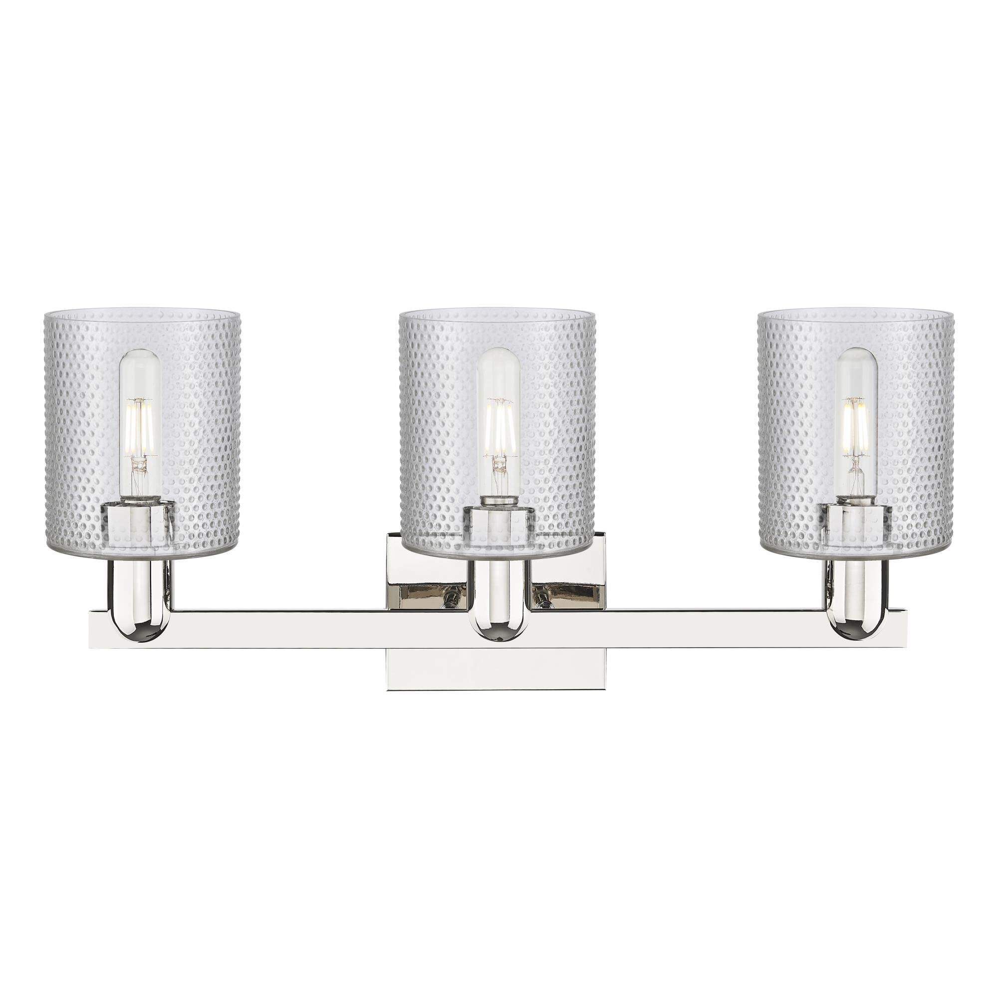 Shown in Polished Nickel finish and Clear glass