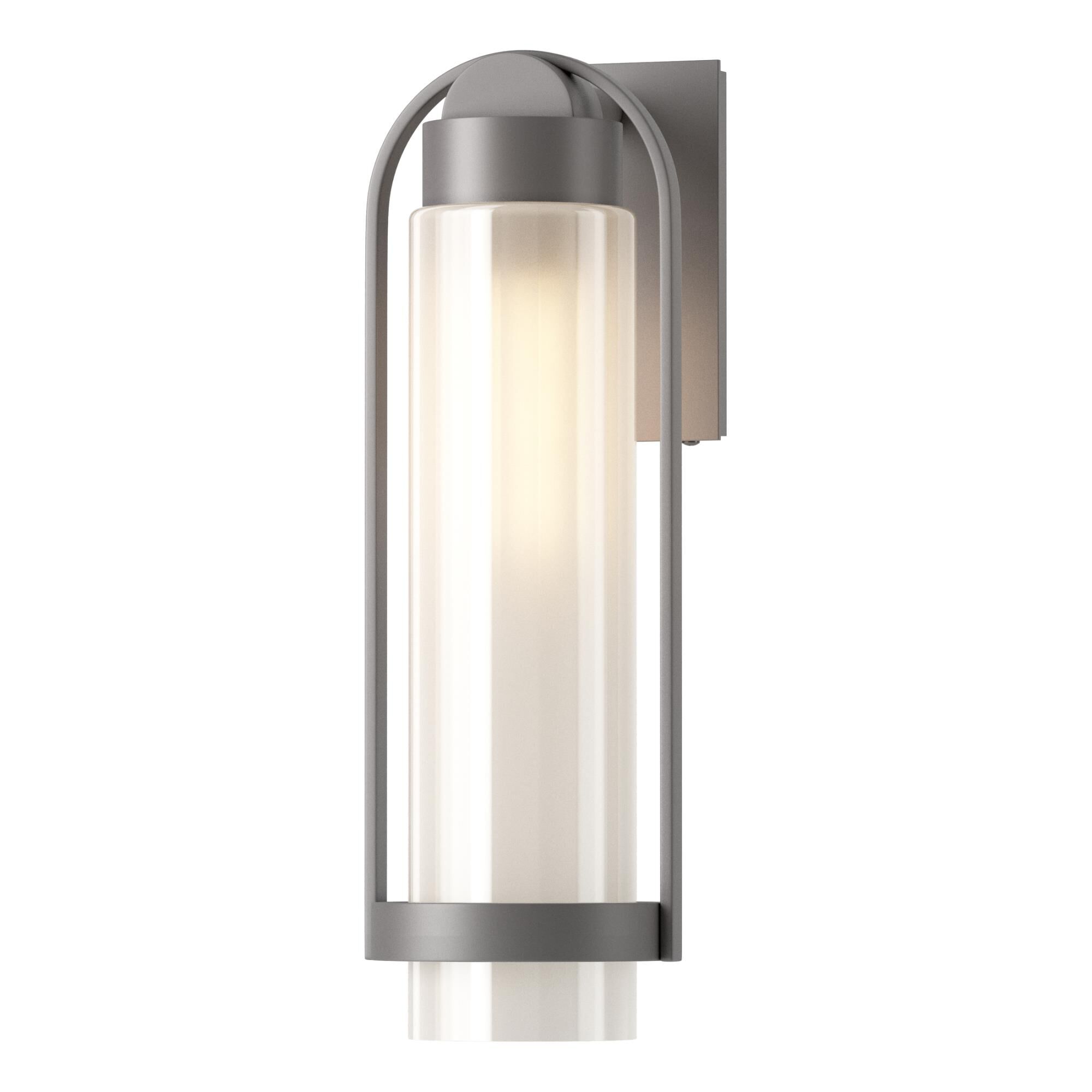 Shown in Coastal Burnished Steel finish and Frosted glass and Frosted Glass shade