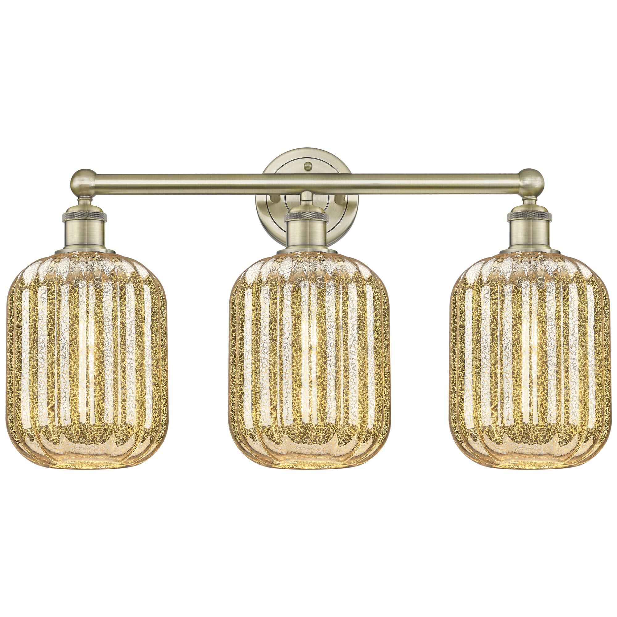 Shown in Antique Brass finish and Mercury glass
