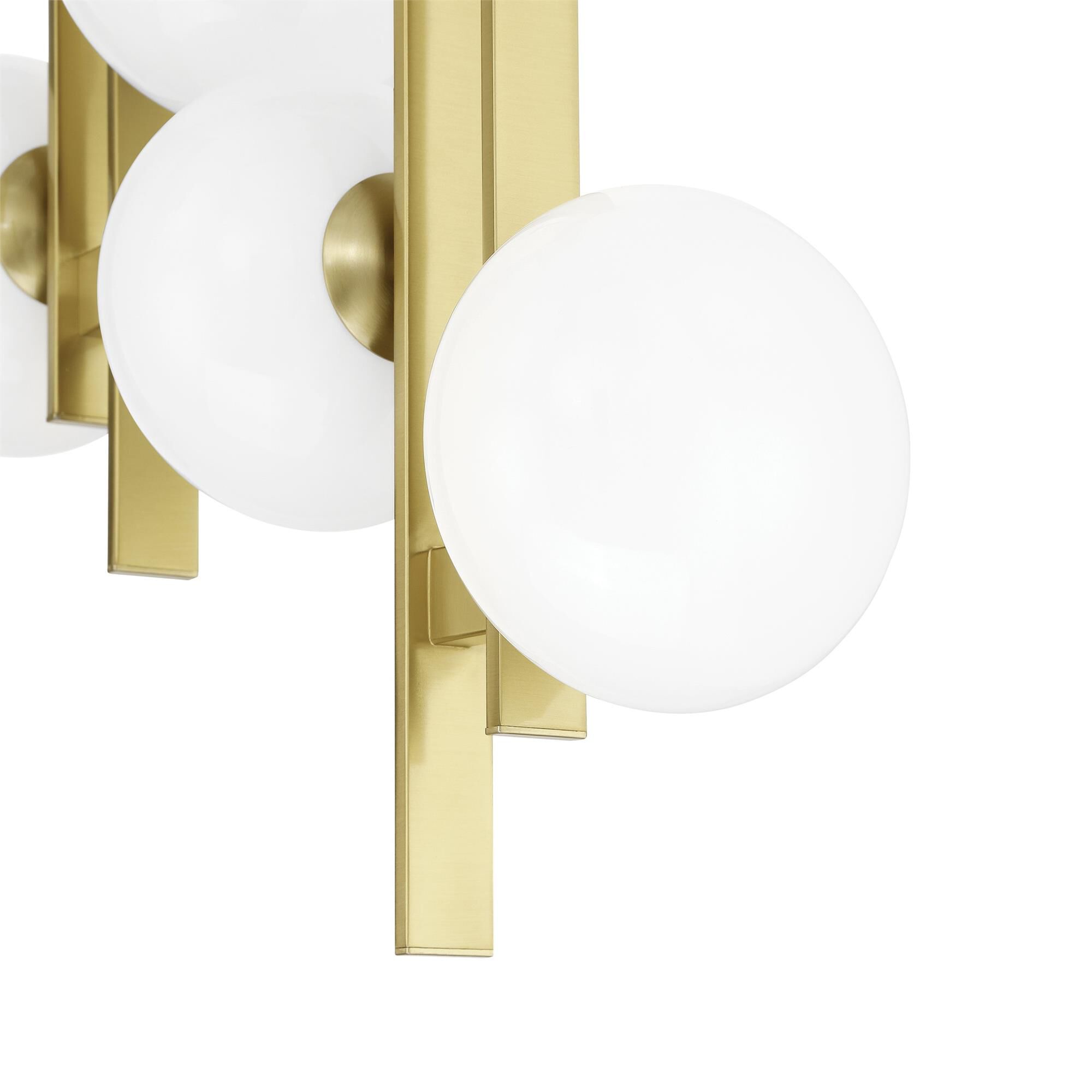 Shown in Brushed Gold finish and Opal glass