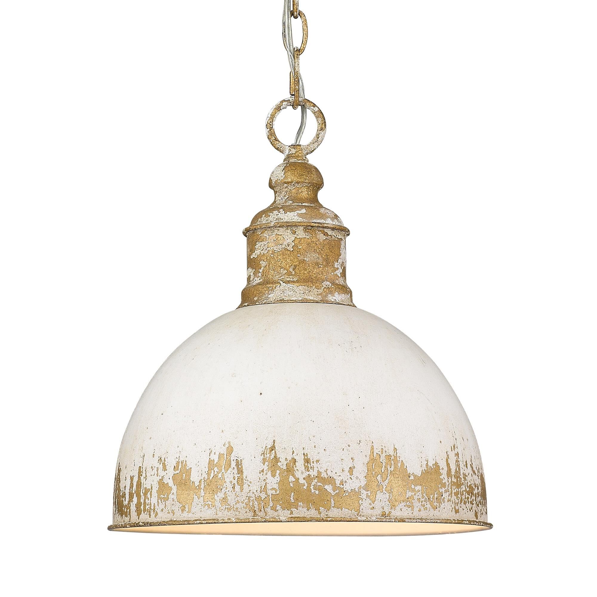 Shown in Vintage Gold finish and Antique Ivory shade