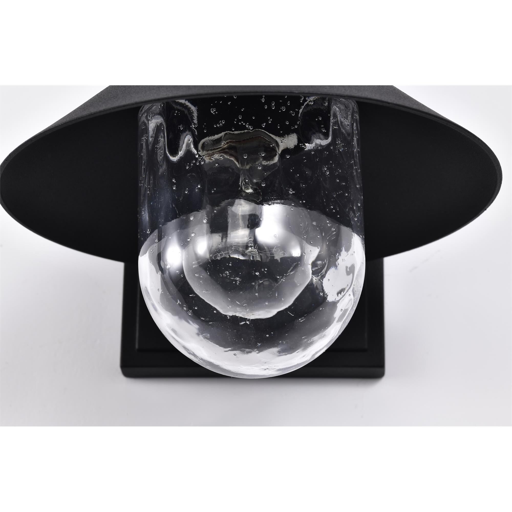 Shown in Black finish and Clear Seeded glass